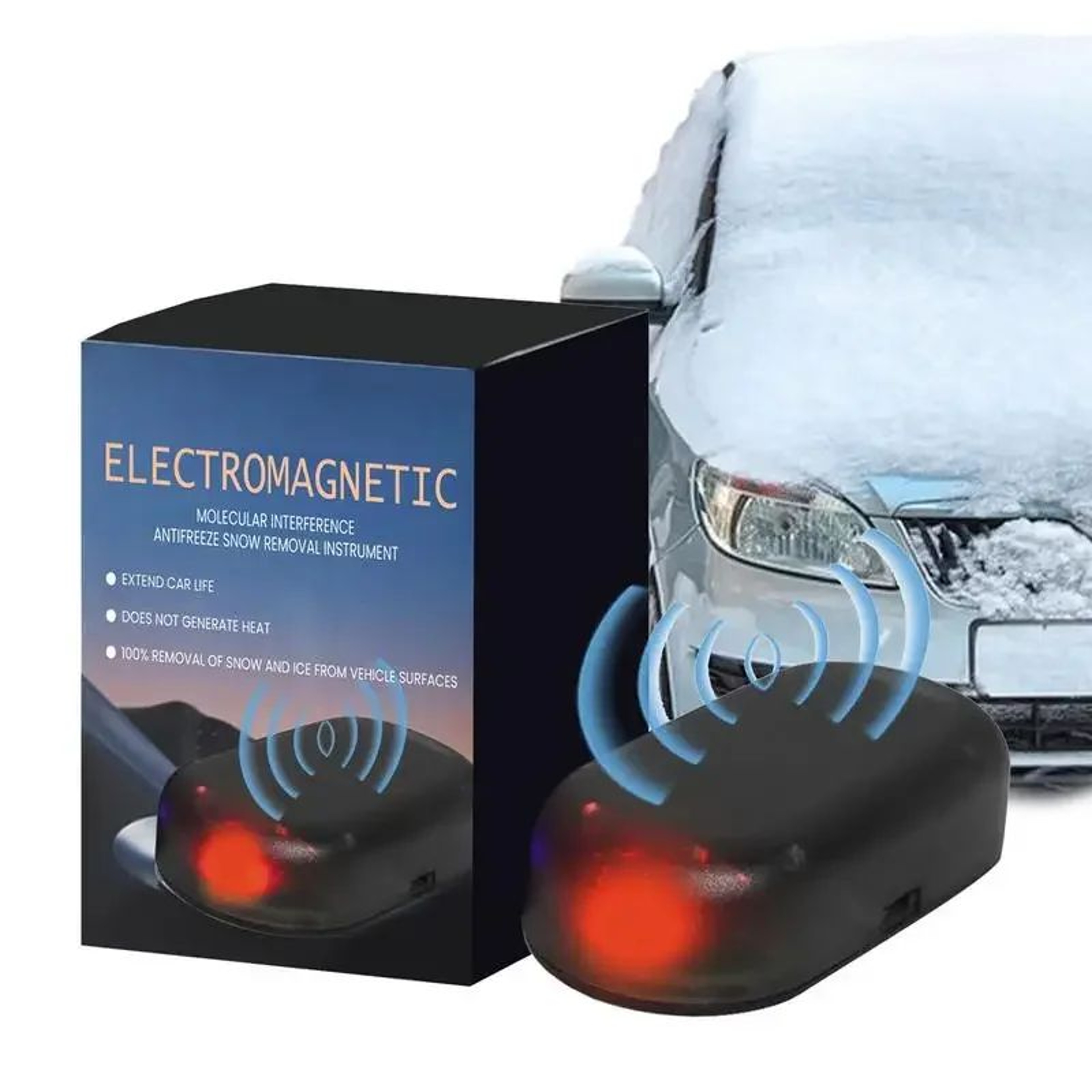 Solar Car DeIcer  AntiTheft Warning Light  Electromagnetic Windshield Defroster Device Solar  USB 2