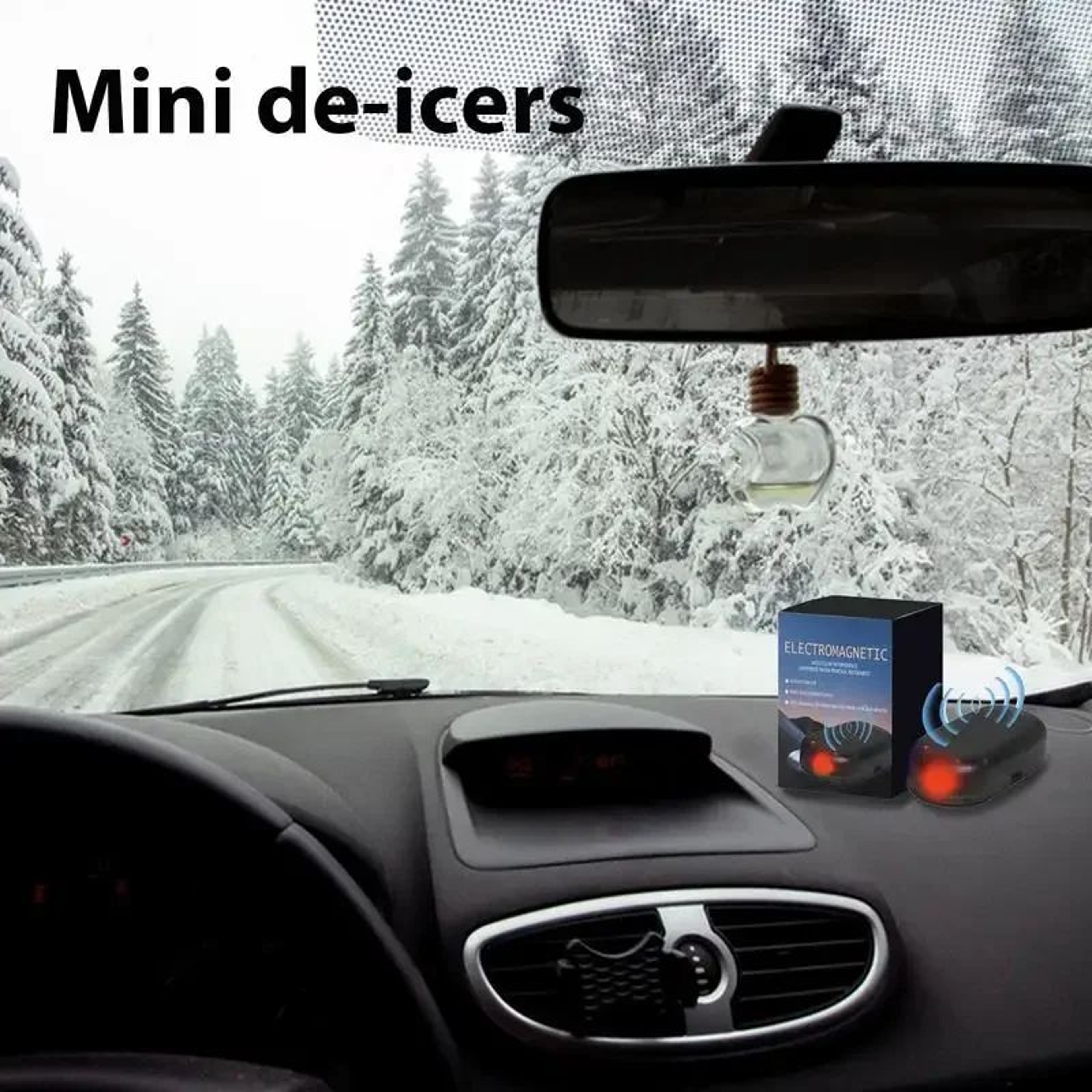 Solar Car DeIcer  AntiTheft Warning Light  Electromagnetic Windshield Defroster Device Solar  USB 3