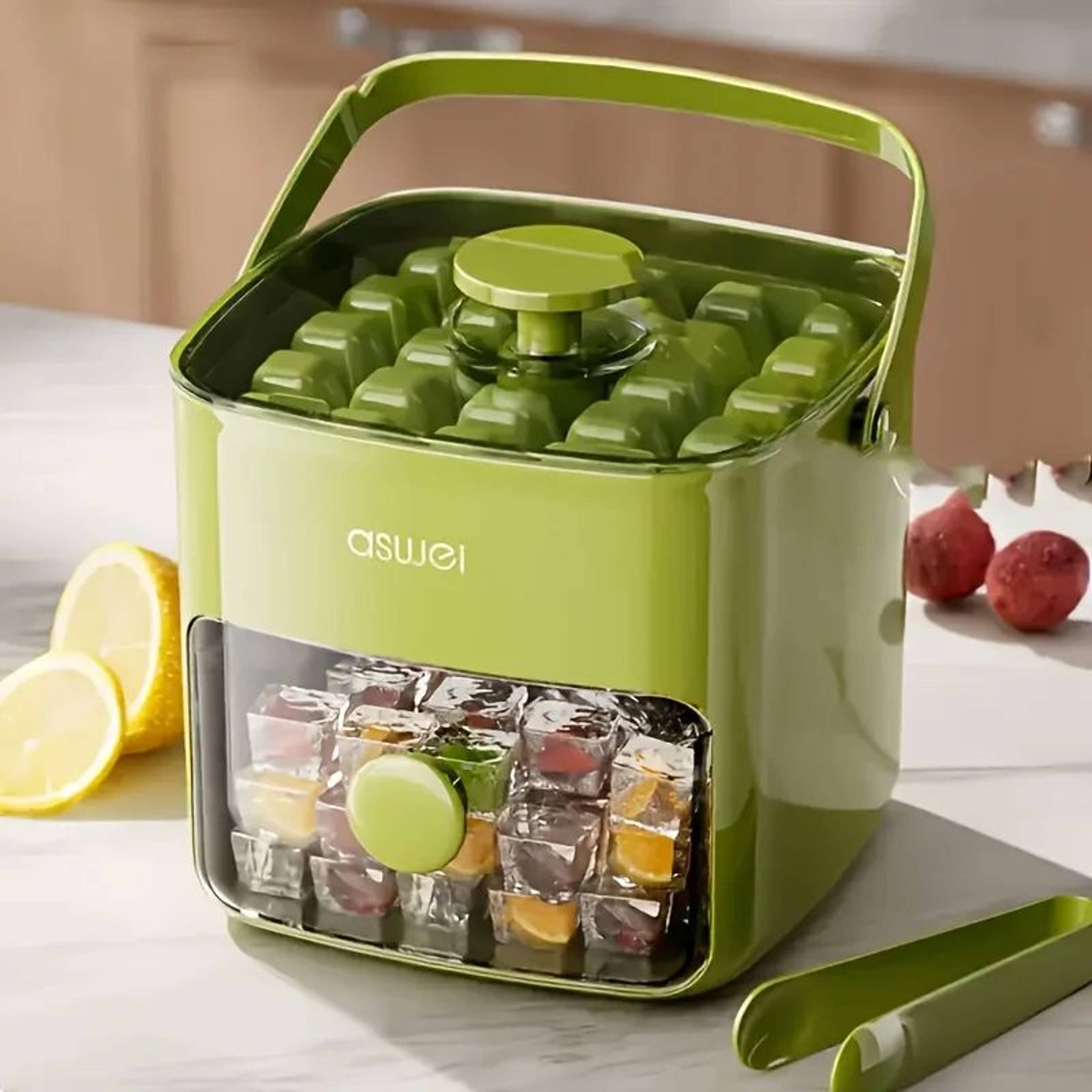 48Cube EasyPress Ice Cube Tray With Lid  DoubleLayer Whiskey Ice Cube Maker For Cocktails  Freezer  2