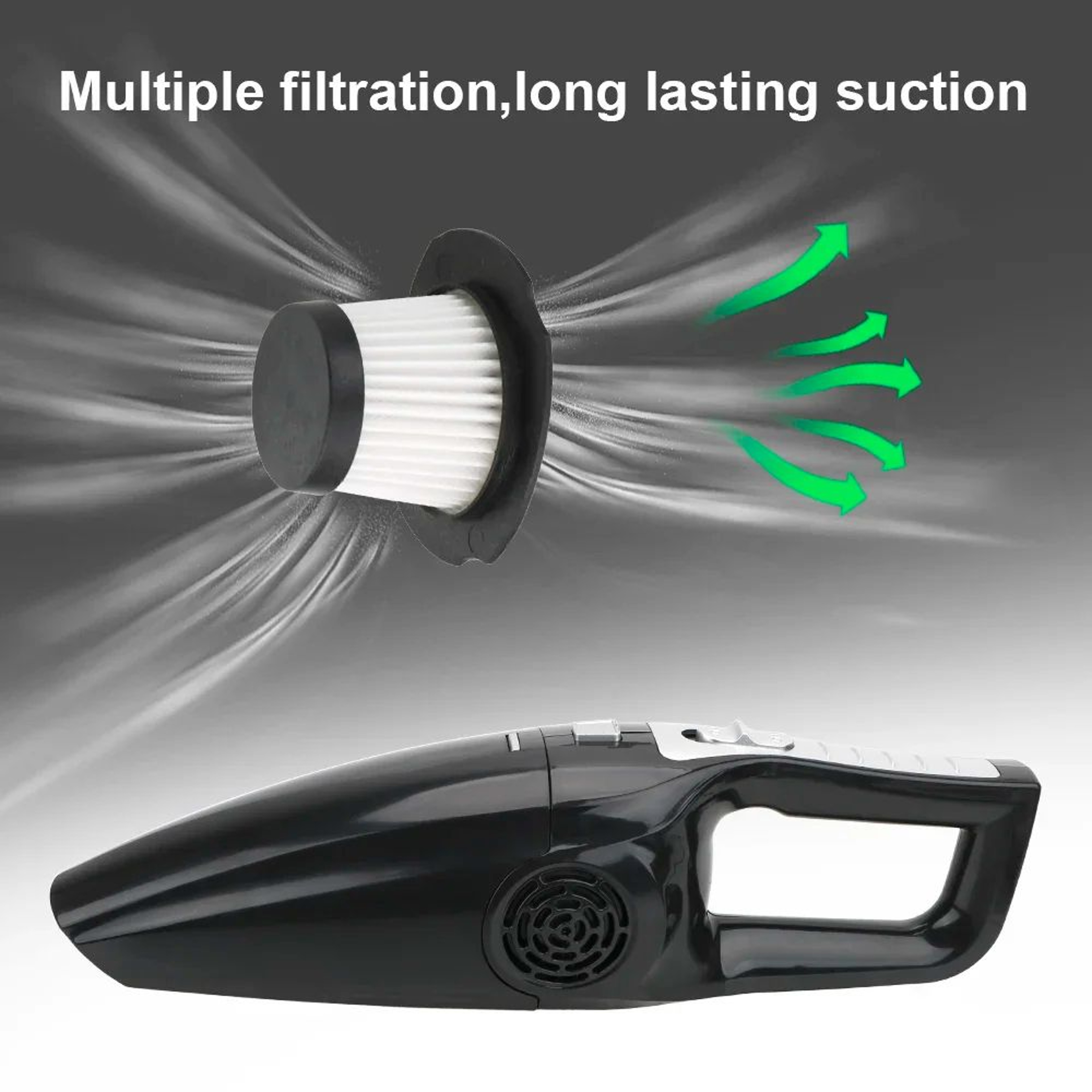 High Suction 12V Handheld Car Vacuum Cleaner  Wet  Dry Portable Interior Cleaner 120W 3