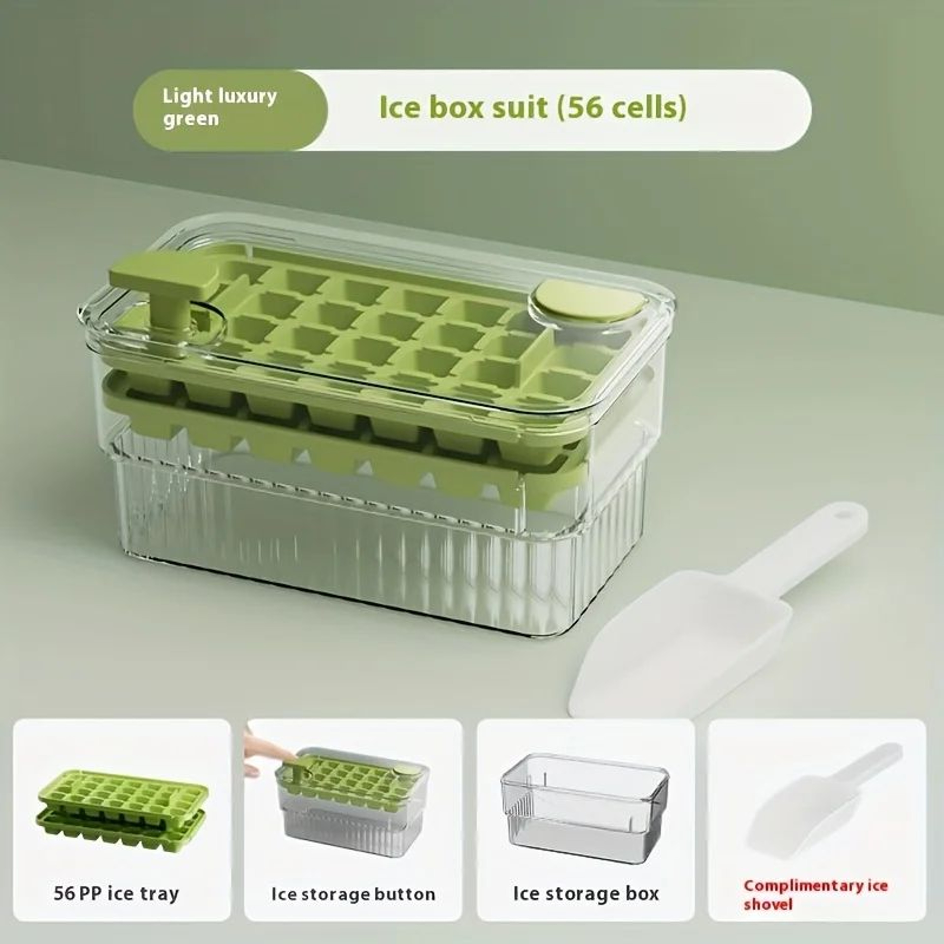 Clear PressRelease Ice Cube Tray With Lid  FoodGrade PET 5684Cell Ice Mold For Freezer 5