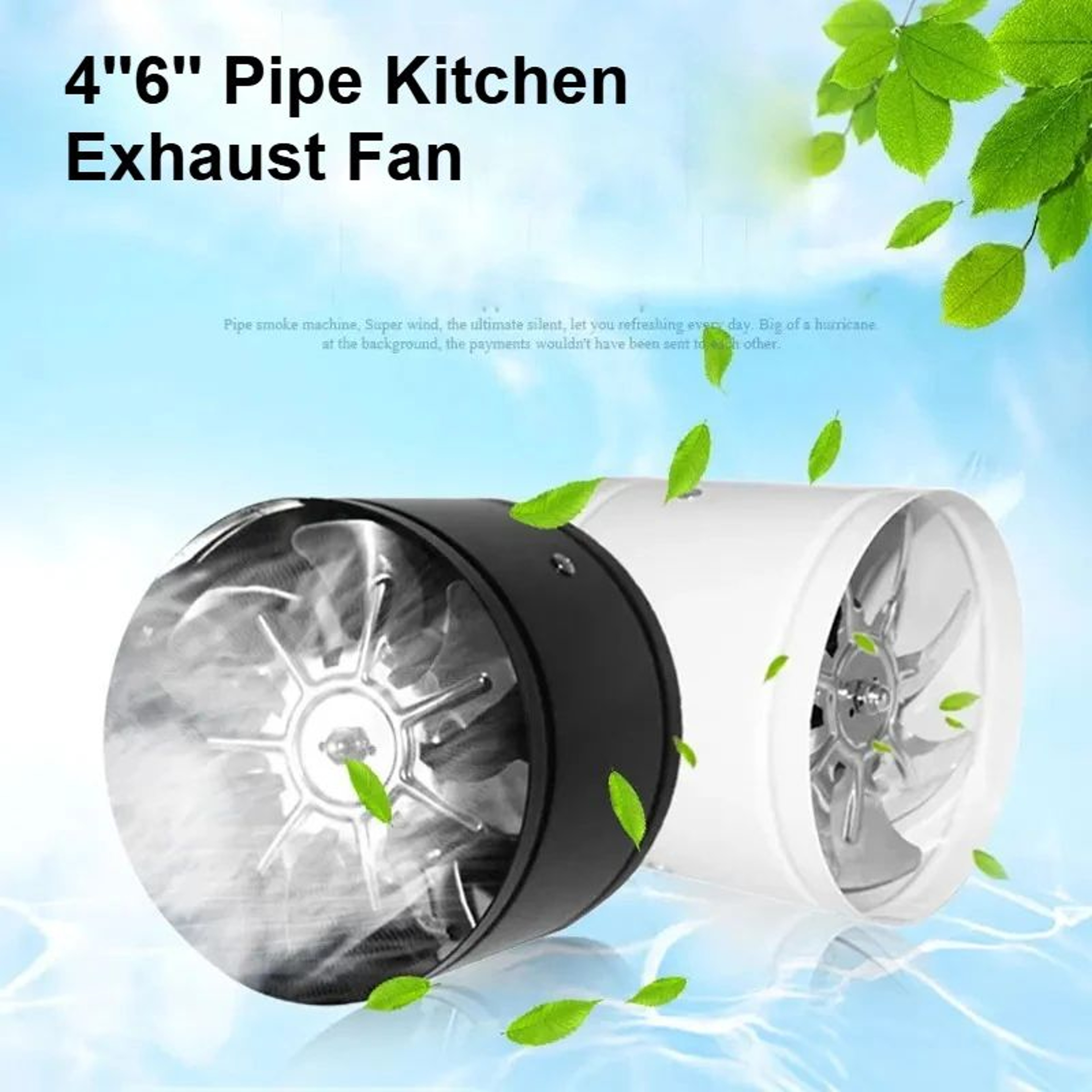 Metal Inline Exhaust Duct Fan 46 110V220V  Booster Ventilation Fan For Bathroom Kitchen  Wall Vents 0