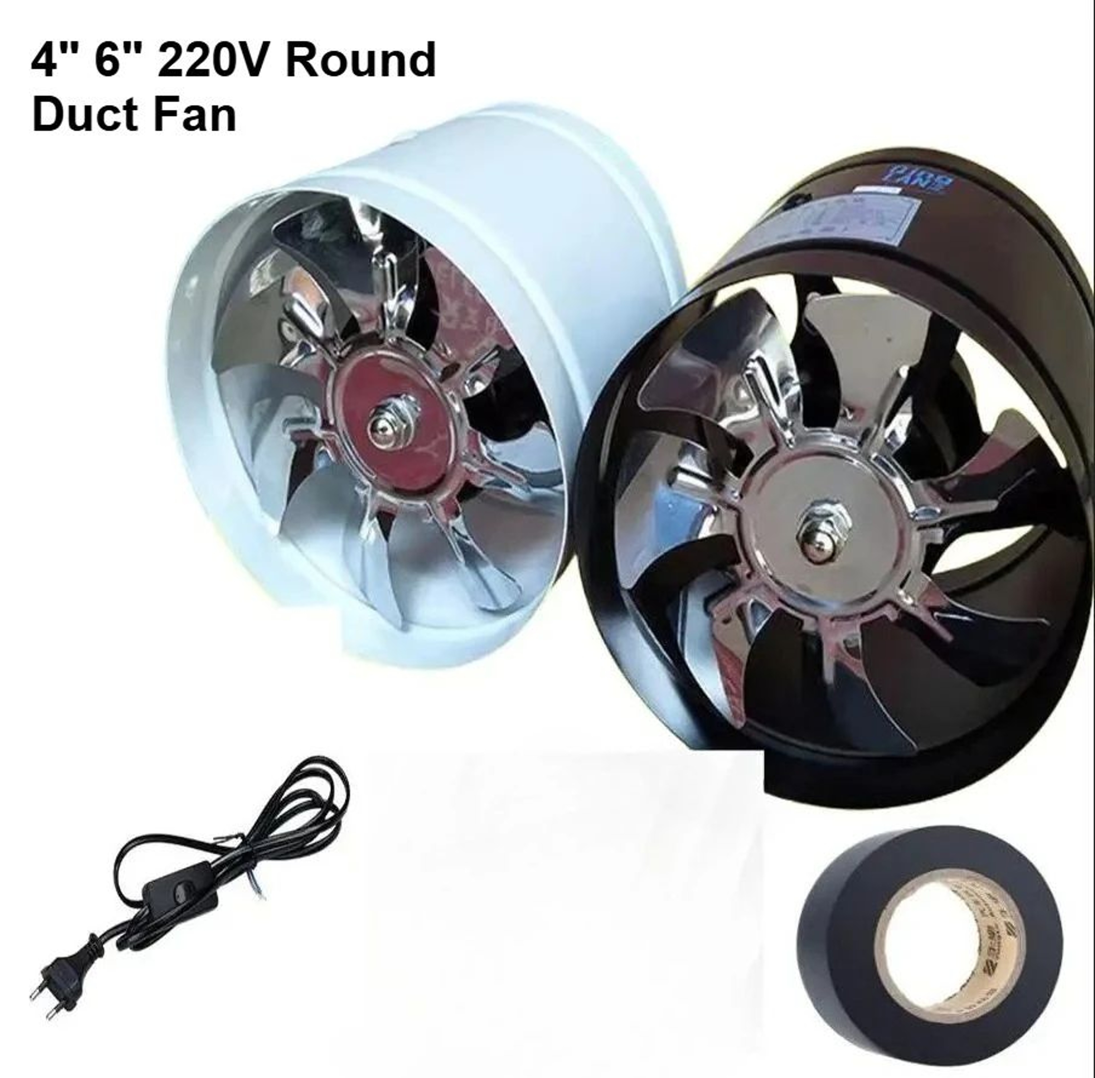 Metal Inline Exhaust Duct Fan 46 110V220V  Booster Ventilation Fan For Bathroom Kitchen  Wall Vents 1