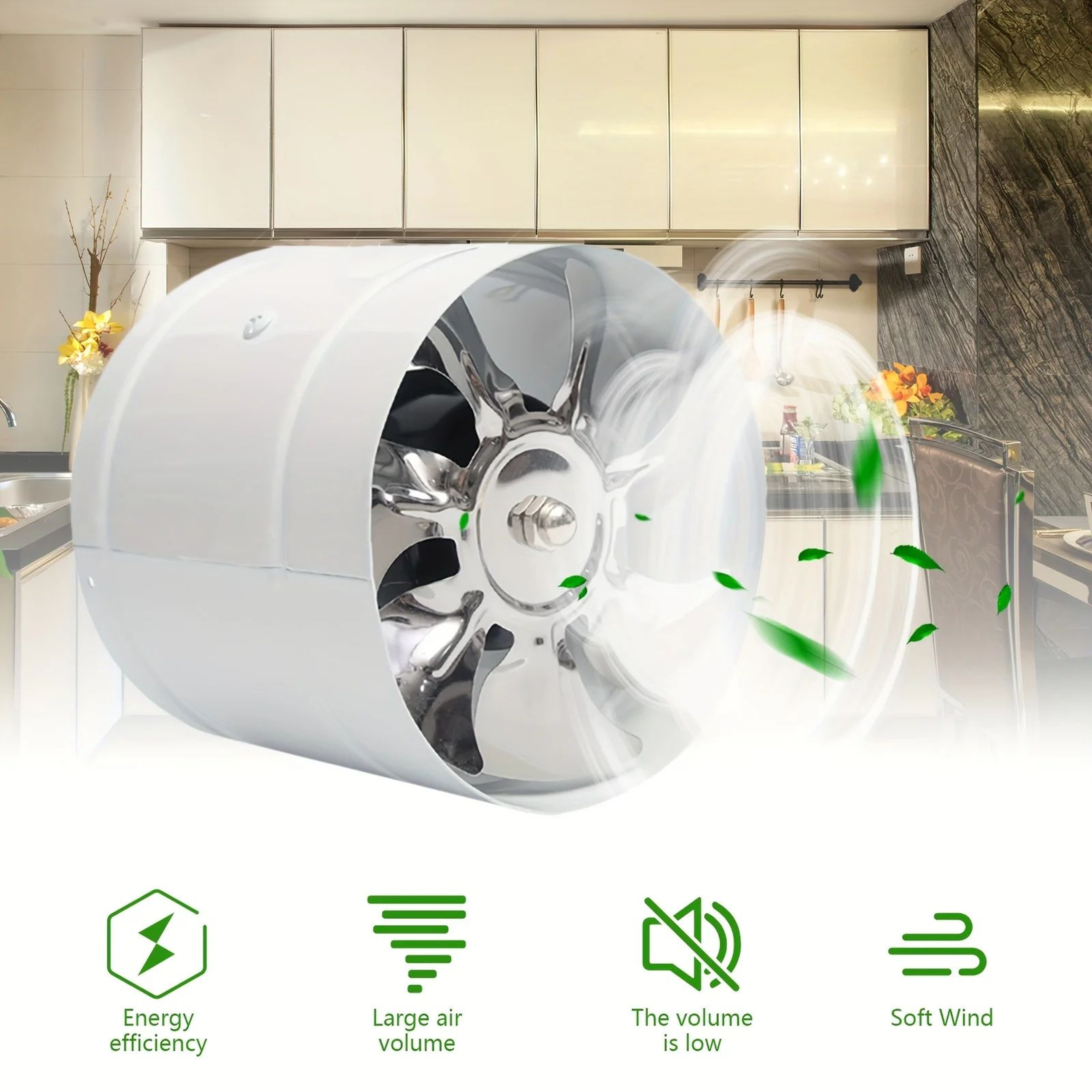 Metal Inline Exhaust Duct Fan 46 110V220V  Booster Ventilation Fan For Bathroom Kitchen  Wall Vents 6
