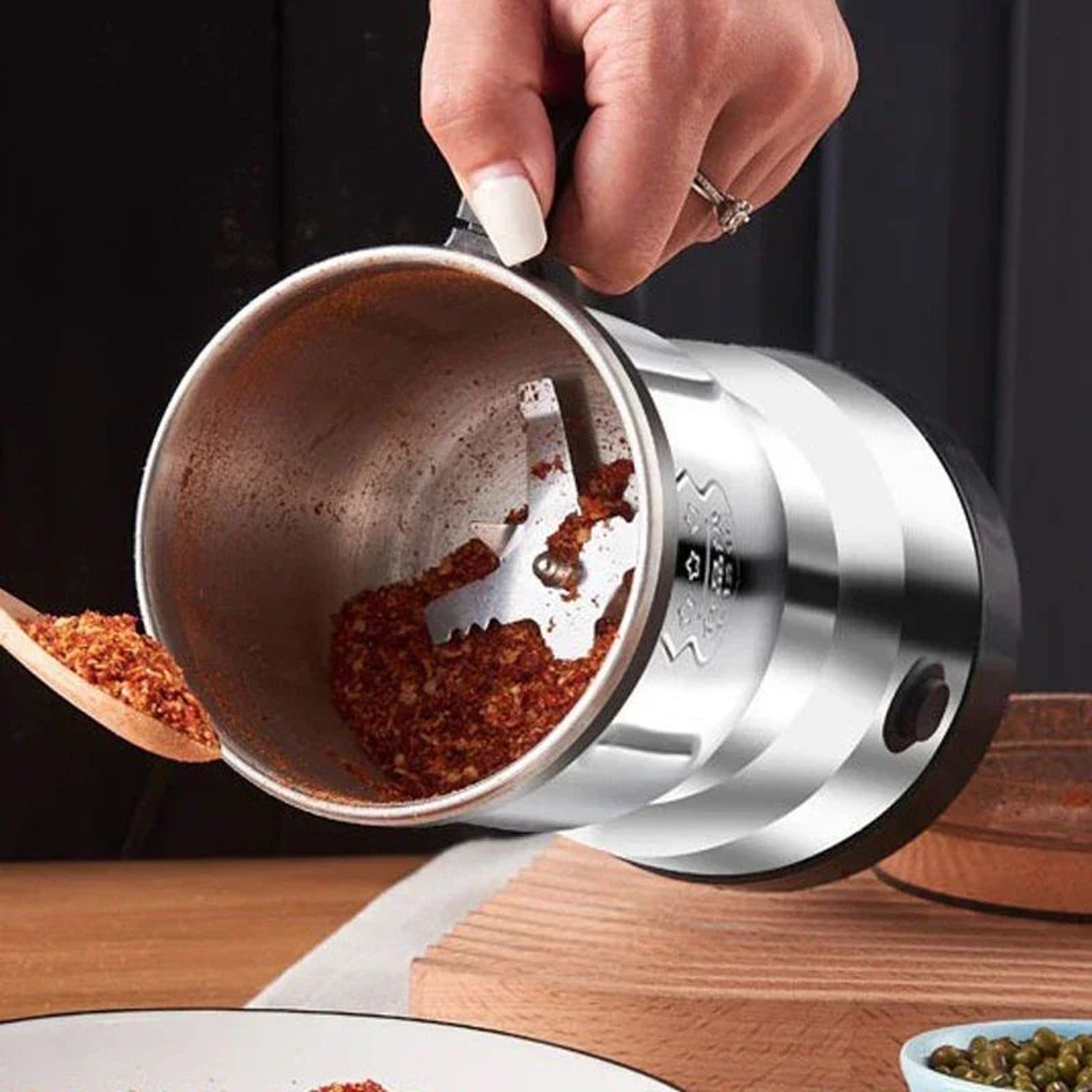 220V Electric Coffee Grinder  Stainless Steel Coffee Bean Grinder  MultiUse Spice Grinder For Herbs 3