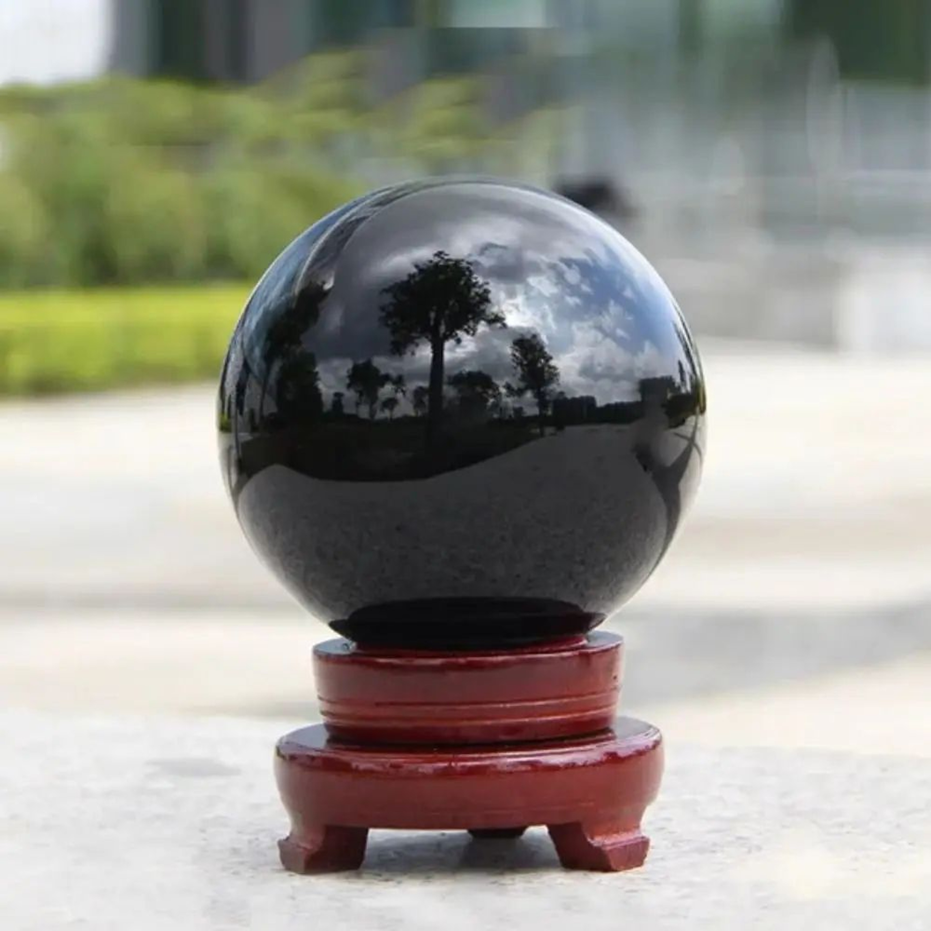 Natural Black Obsidian Sphere Crystal Ball 3050mm  Protective Healing Stone For Feng Shui  Meditati