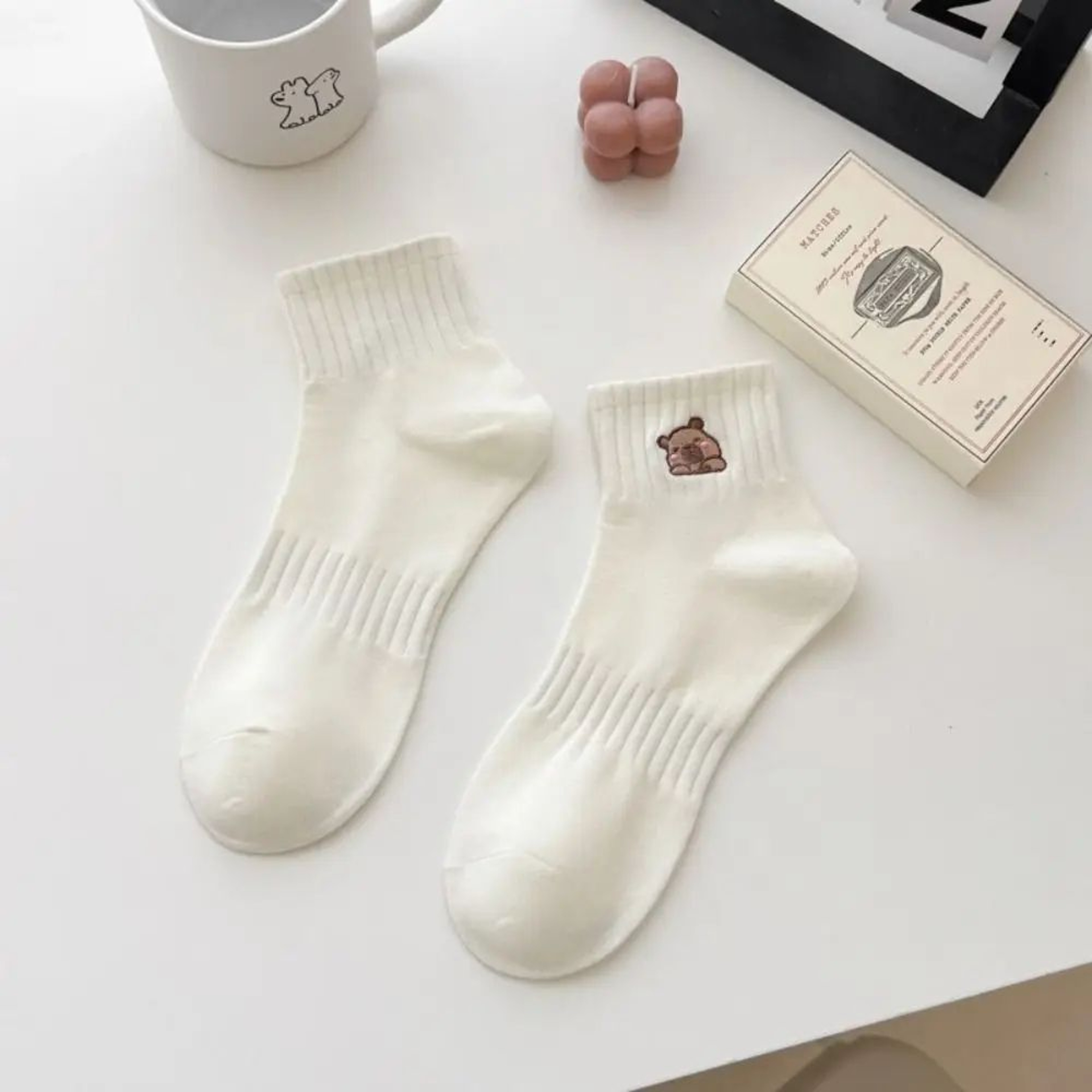 Capybara Cartoon Cotton Socks  Soft White Summer Ankle Socks For Students  Everyday Comfort 10
