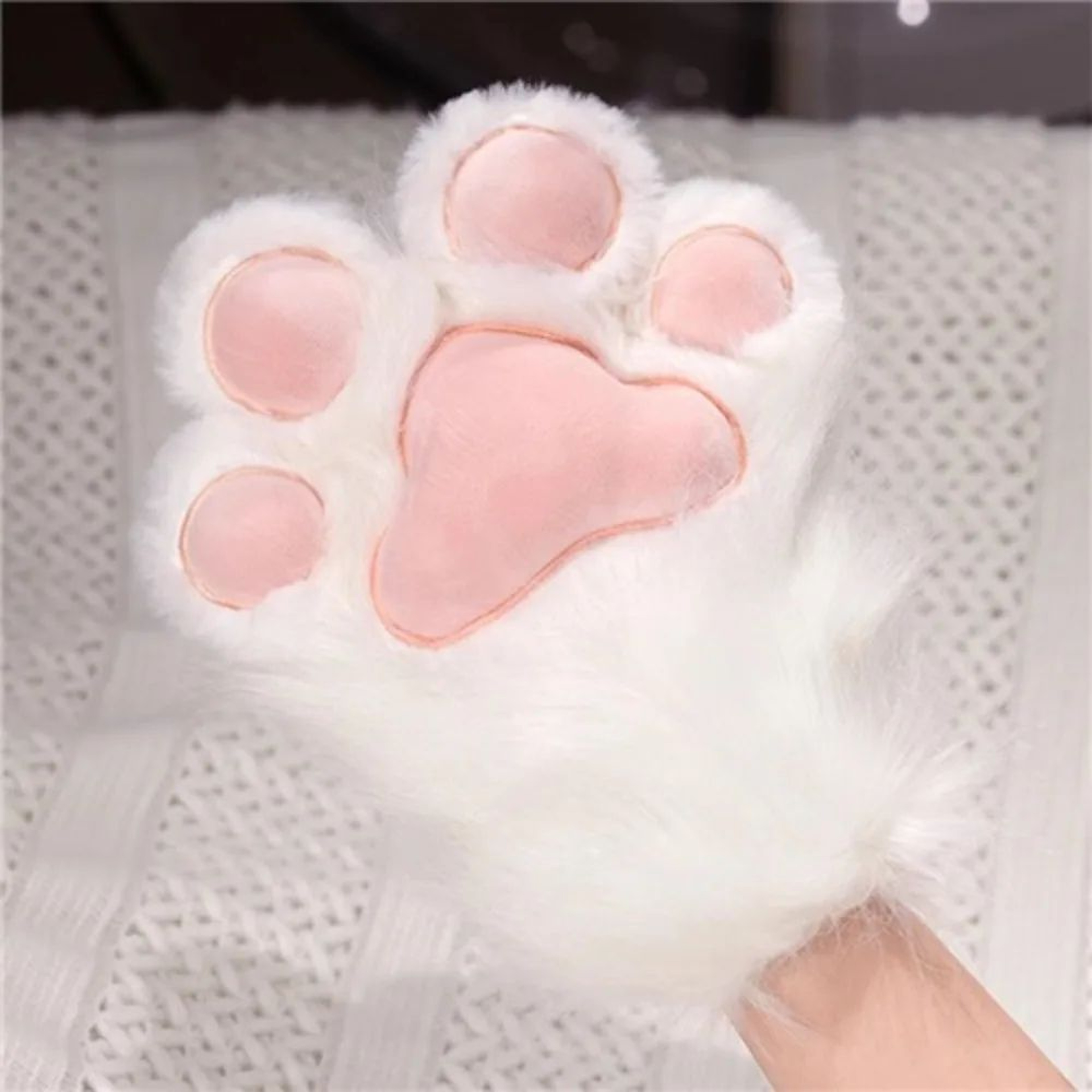 Kawaii Plush Cat Paw Gloves  Warm Furry Paw Gloves For Cosplay Kigurumi  Party Photos 8