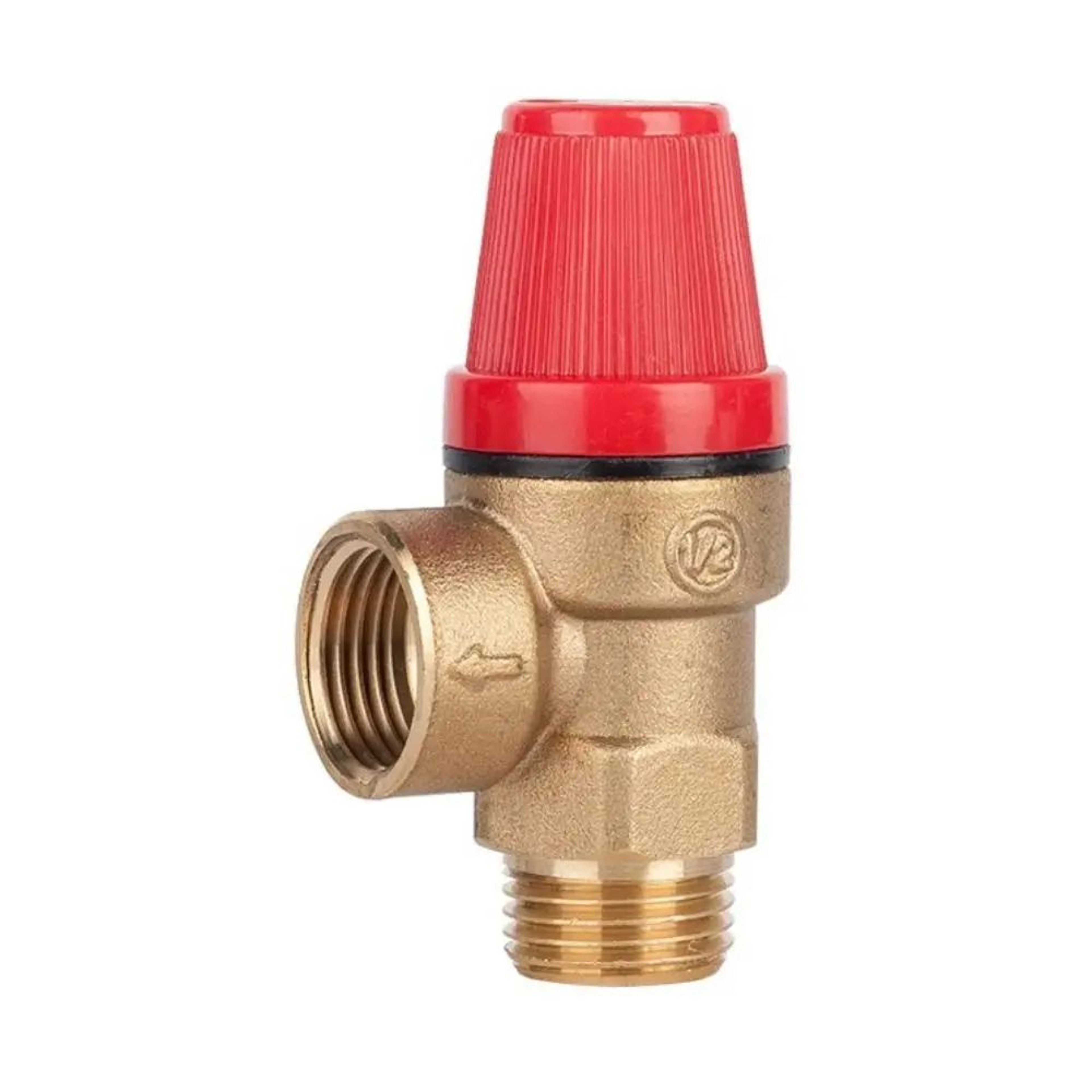 Brass Automatic Boiler Safety Valve With Pressure Gauge  WallMounted Water Heater Drain  Relief Val 1