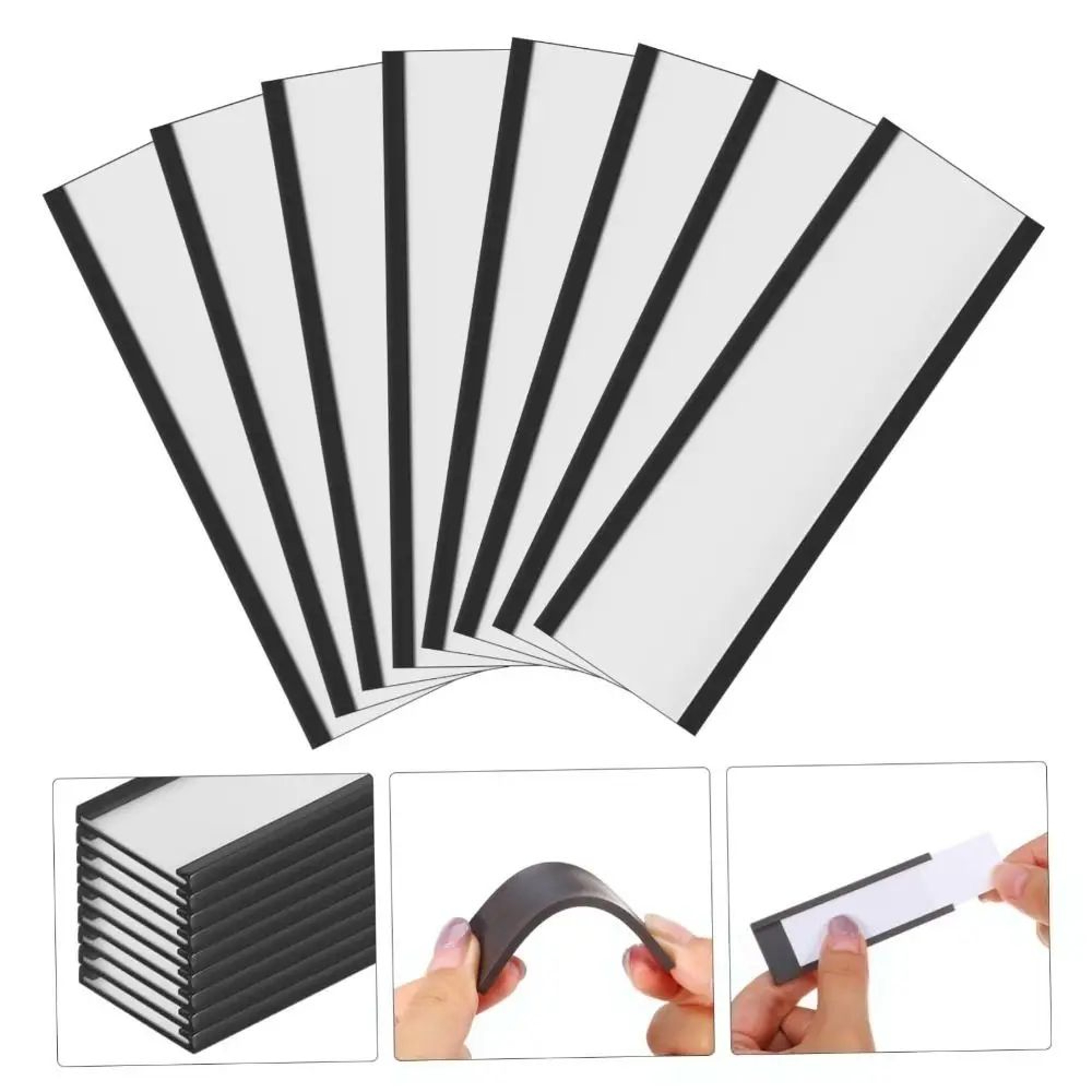 Magnetic CChannel Label Holder Set With Protective Film  Reusable Warehouse Shelf Labels With Stron 0