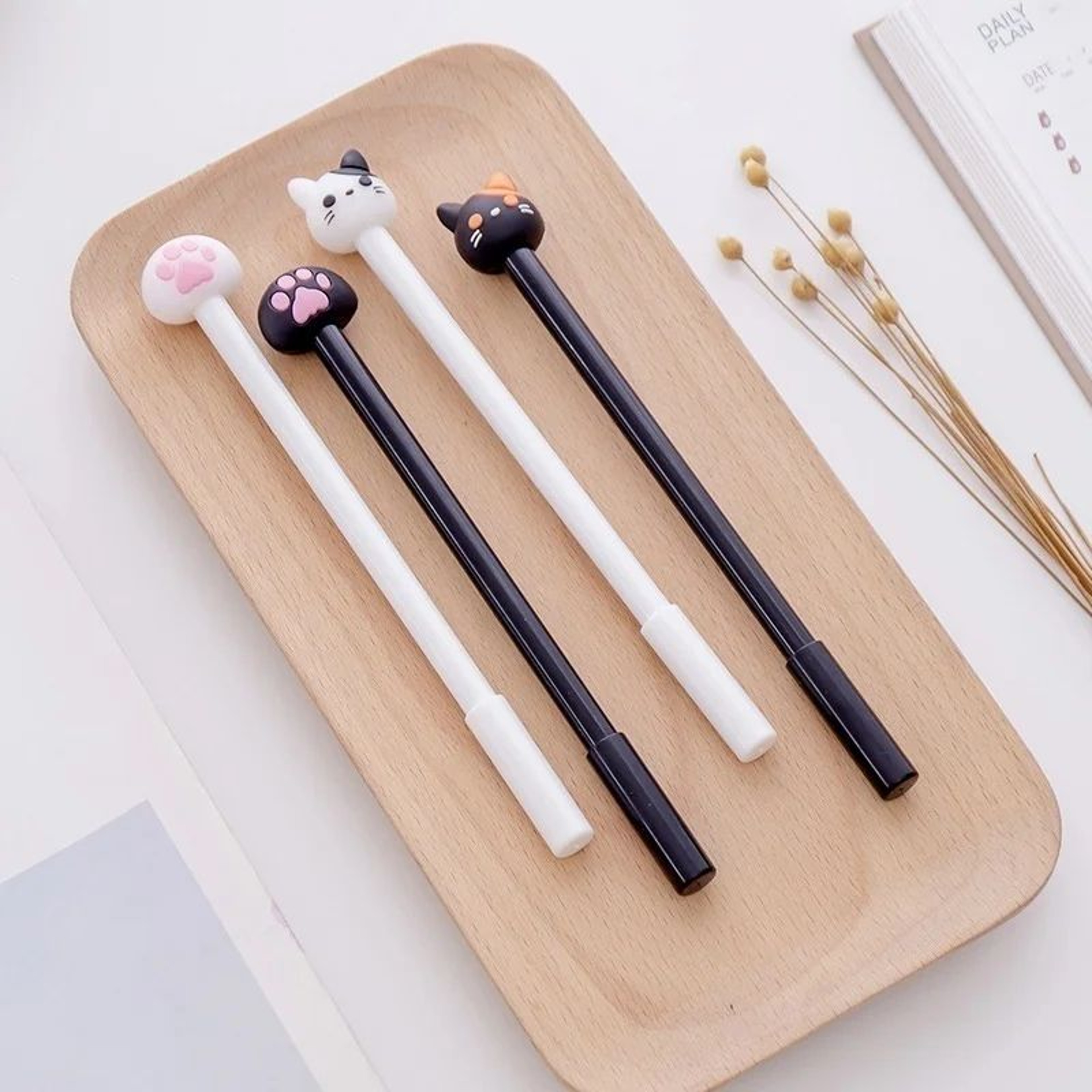 Kawaii Cat Claw Gel Pen Set 10Pack  Smooth Black Ink Cute Writing Pens For Aesthetic Stationery 2