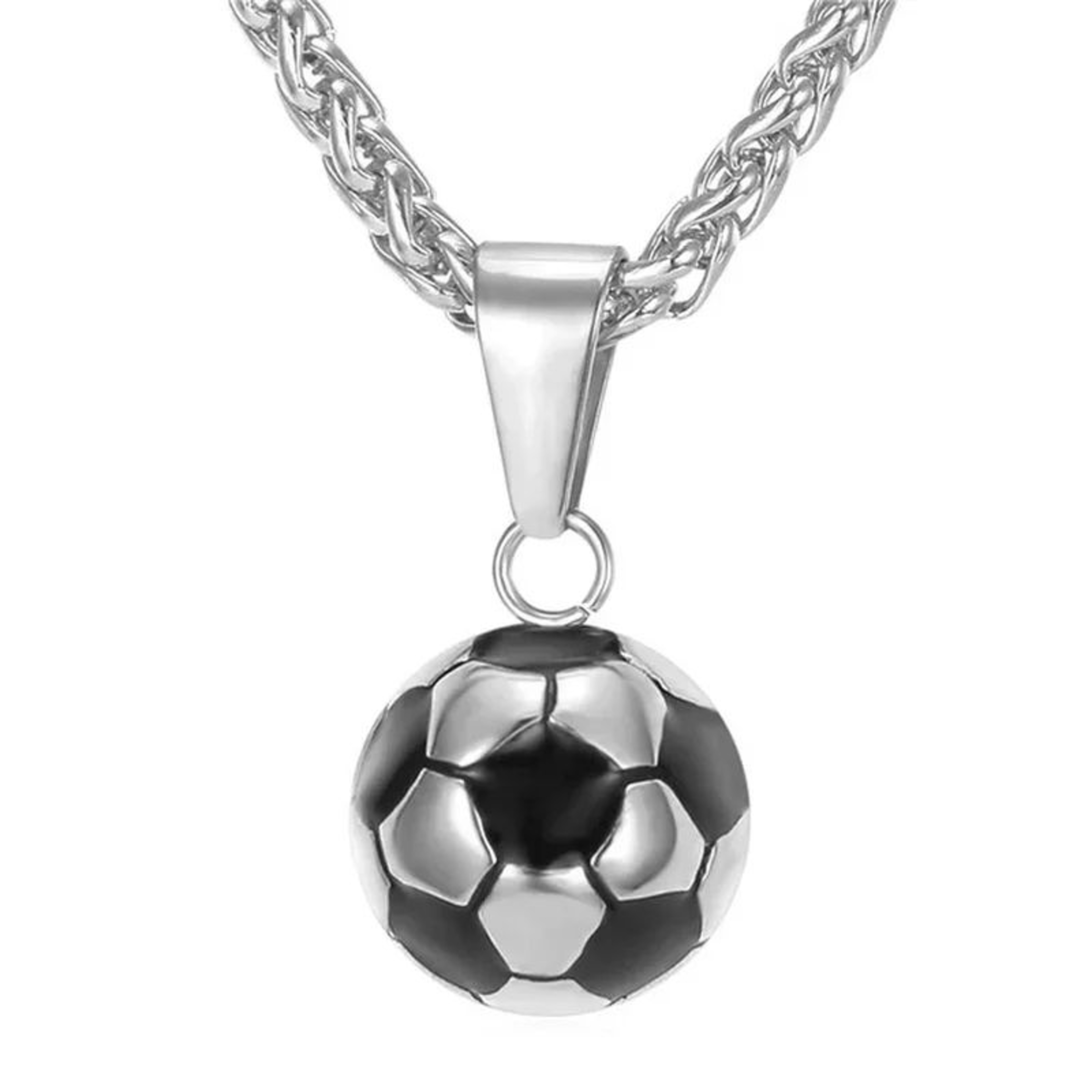 Stainless Steel Football Necklace For Men  Sports Pendant Necklace Gift For Football Fans 1