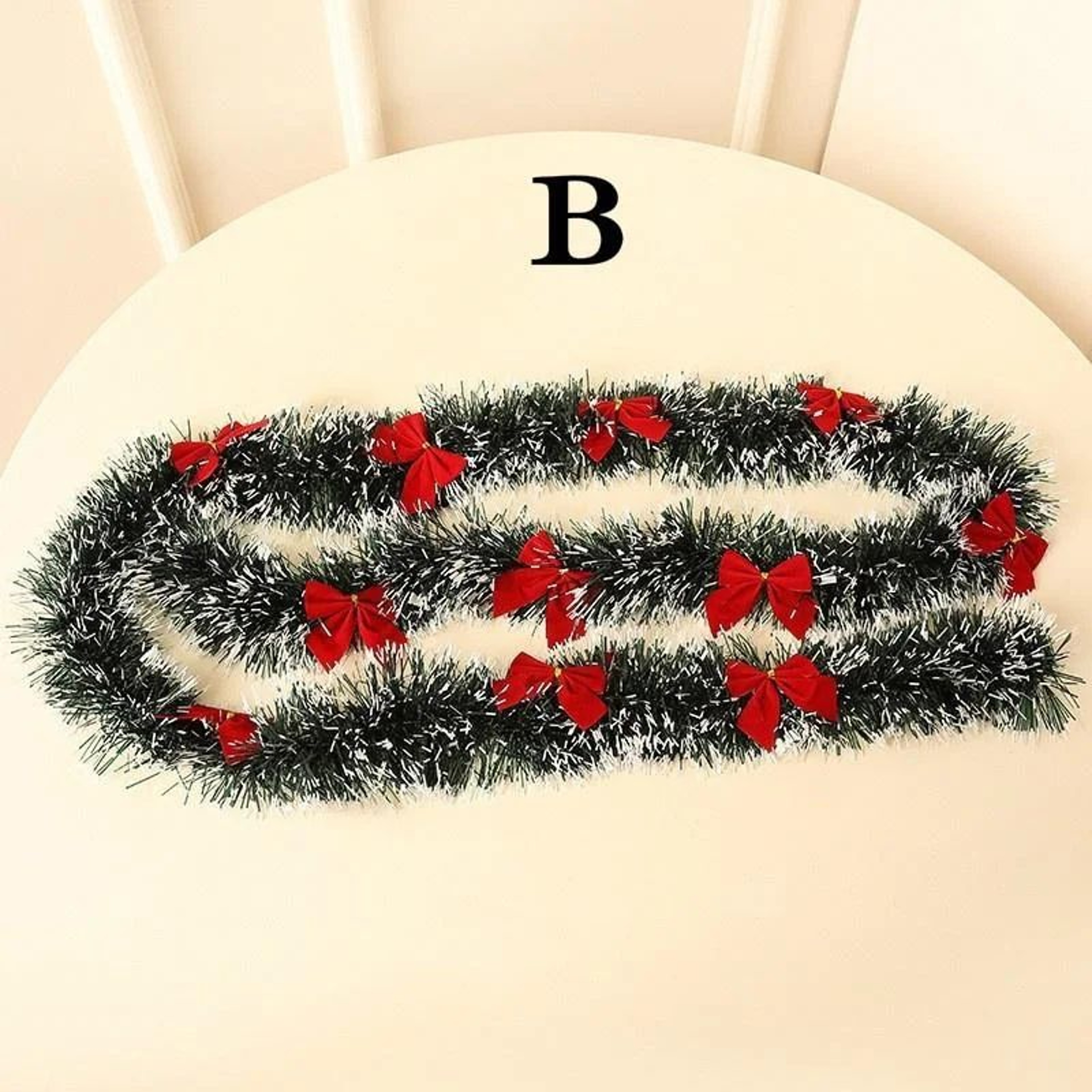 2m Classic Christmas Ribbon Garland For Tree Mantel  Party Decor 7