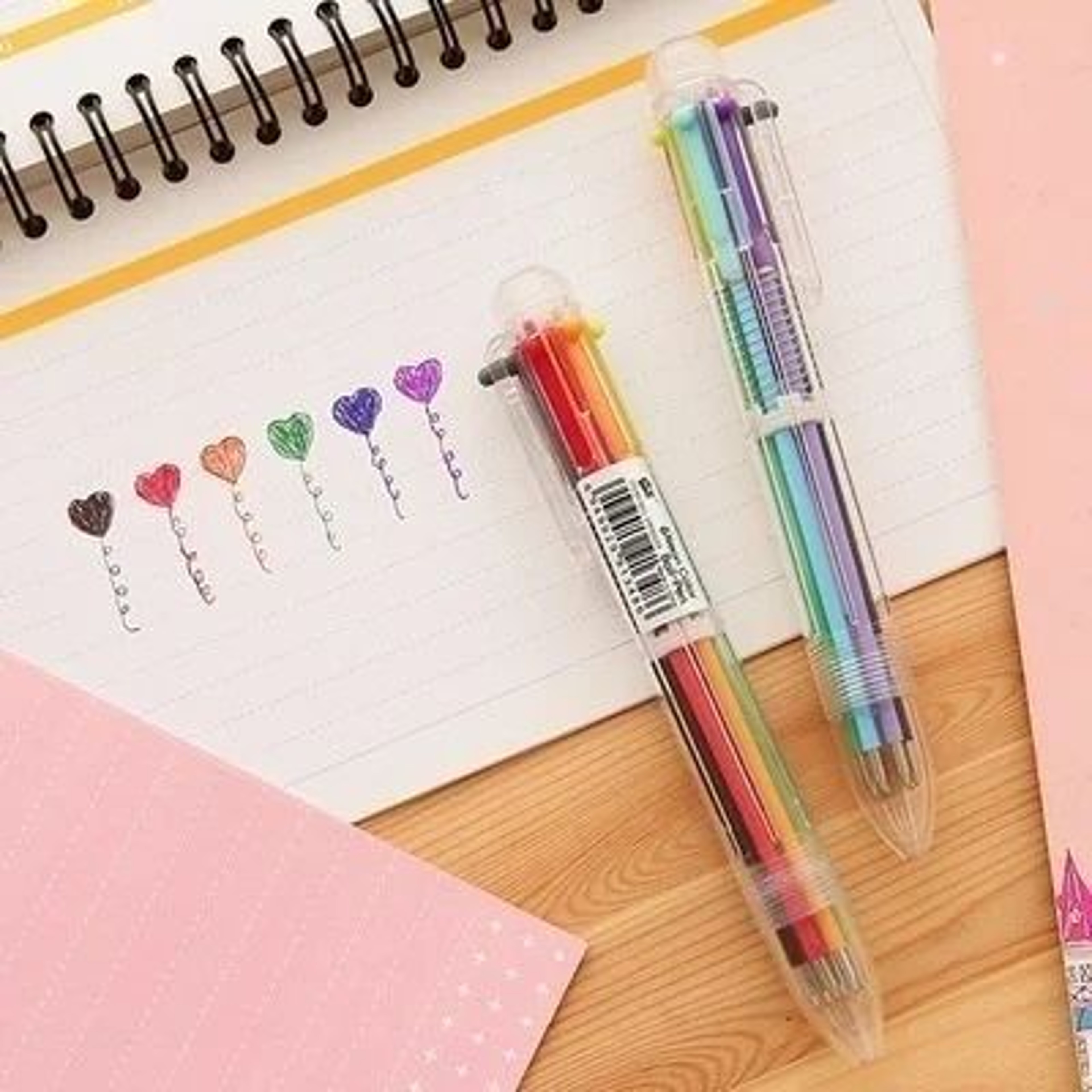 Transparent Cartoon Multicolor Swivel Ballpoint Pens 10Pack  Cute School  Office Writing Set 3