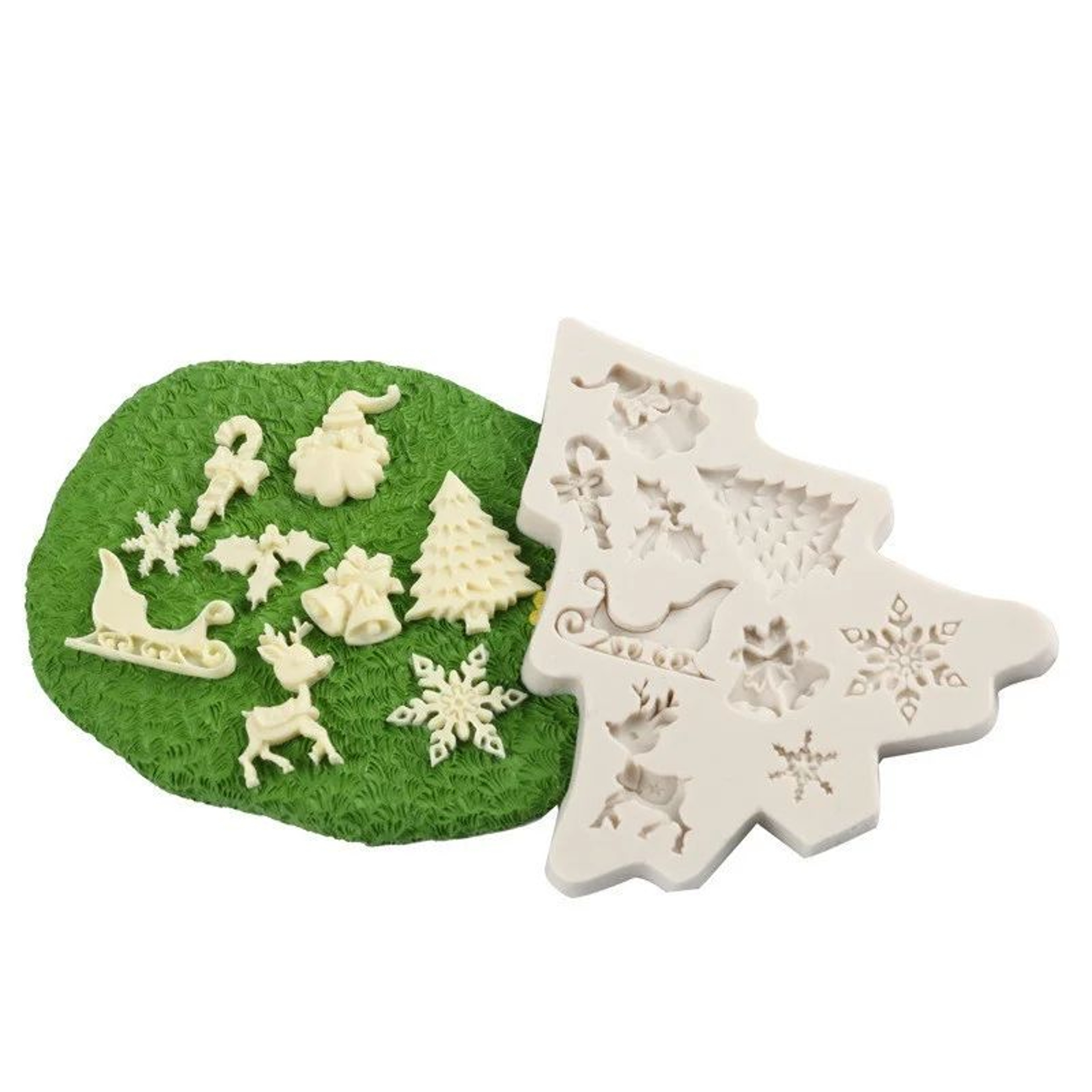 Christmas Silicone Mold For Santa  Tree  Flexible Fondant And Chocolate Decorating Mold 2