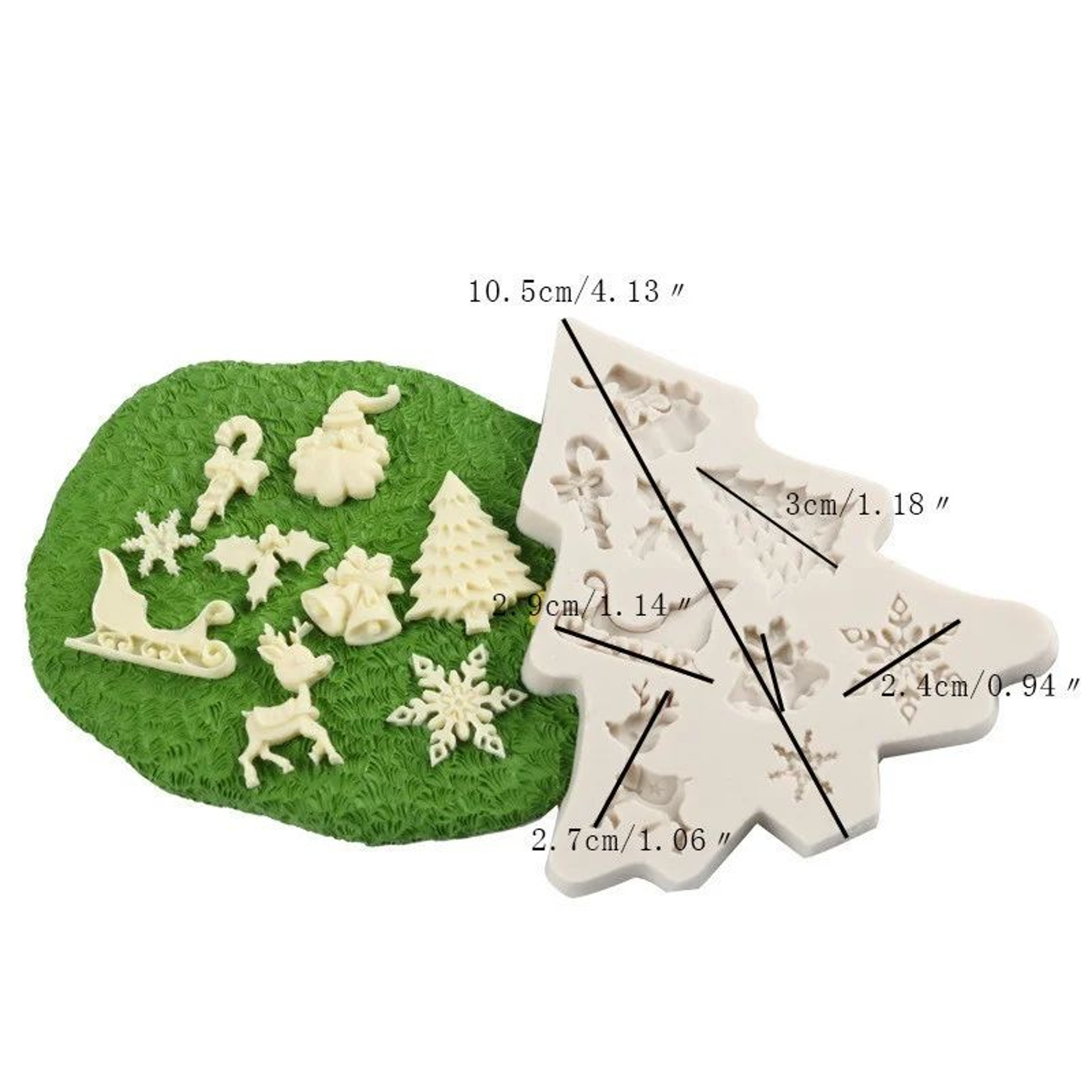 Christmas Silicone Mold For Santa  Tree  Flexible Fondant And Chocolate Decorating Mold 3