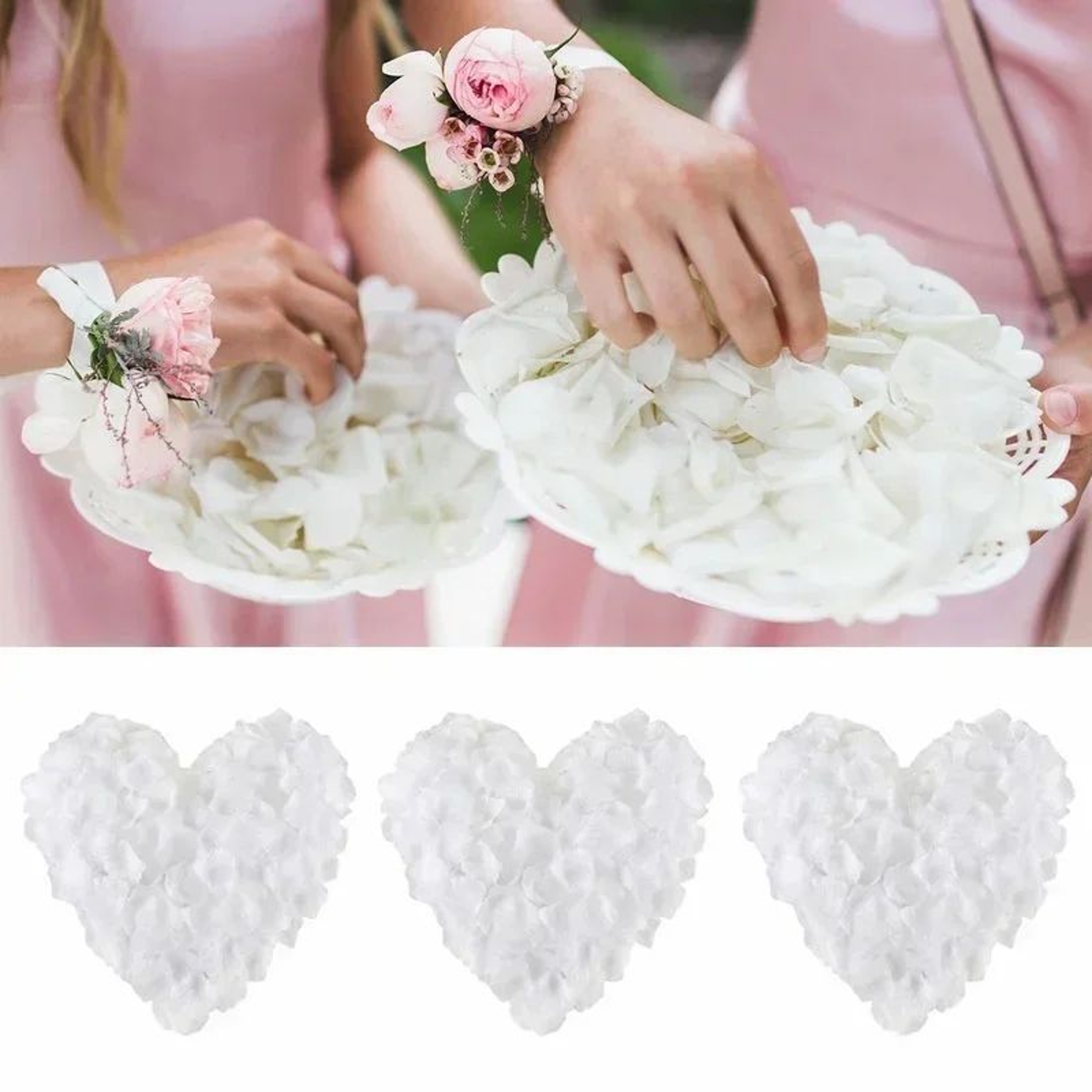 1000pcs Silk Rose Petals For Weddings  Romantic Decor  Soft White Party Table Scatter 2