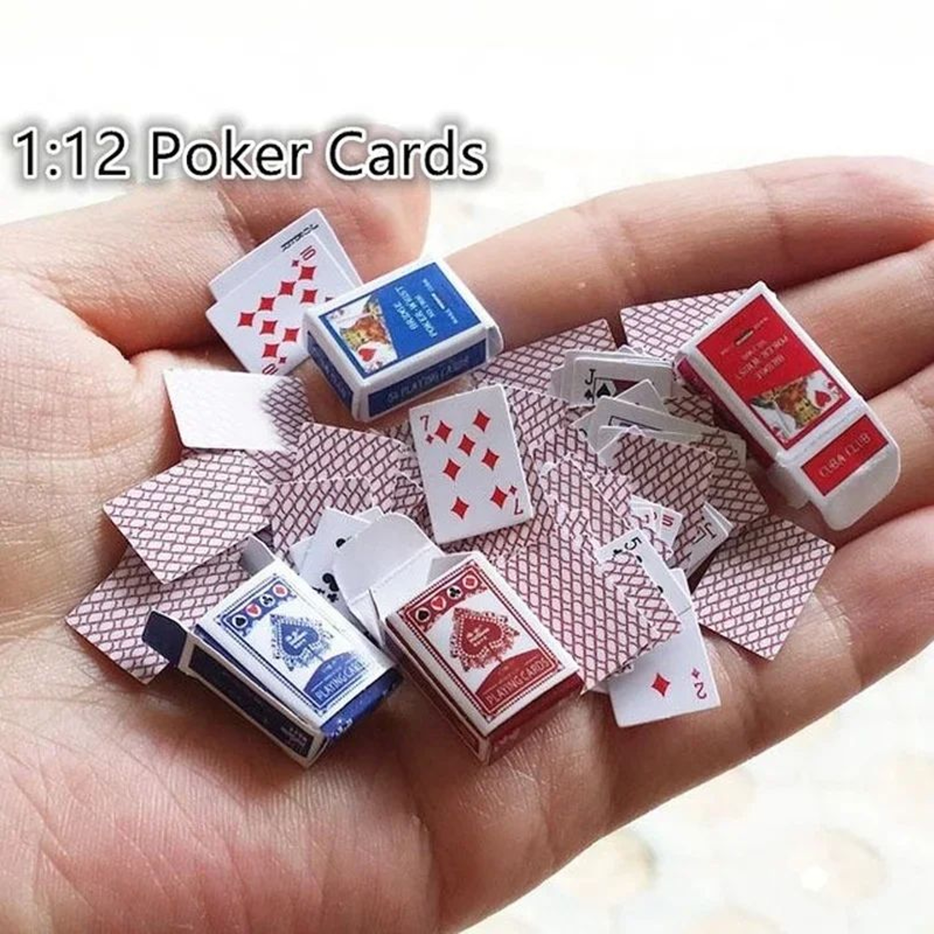 Miniature Poker Cards Set  Cute Mini Playing Cards For Dollhouse Decor  Accessories 0