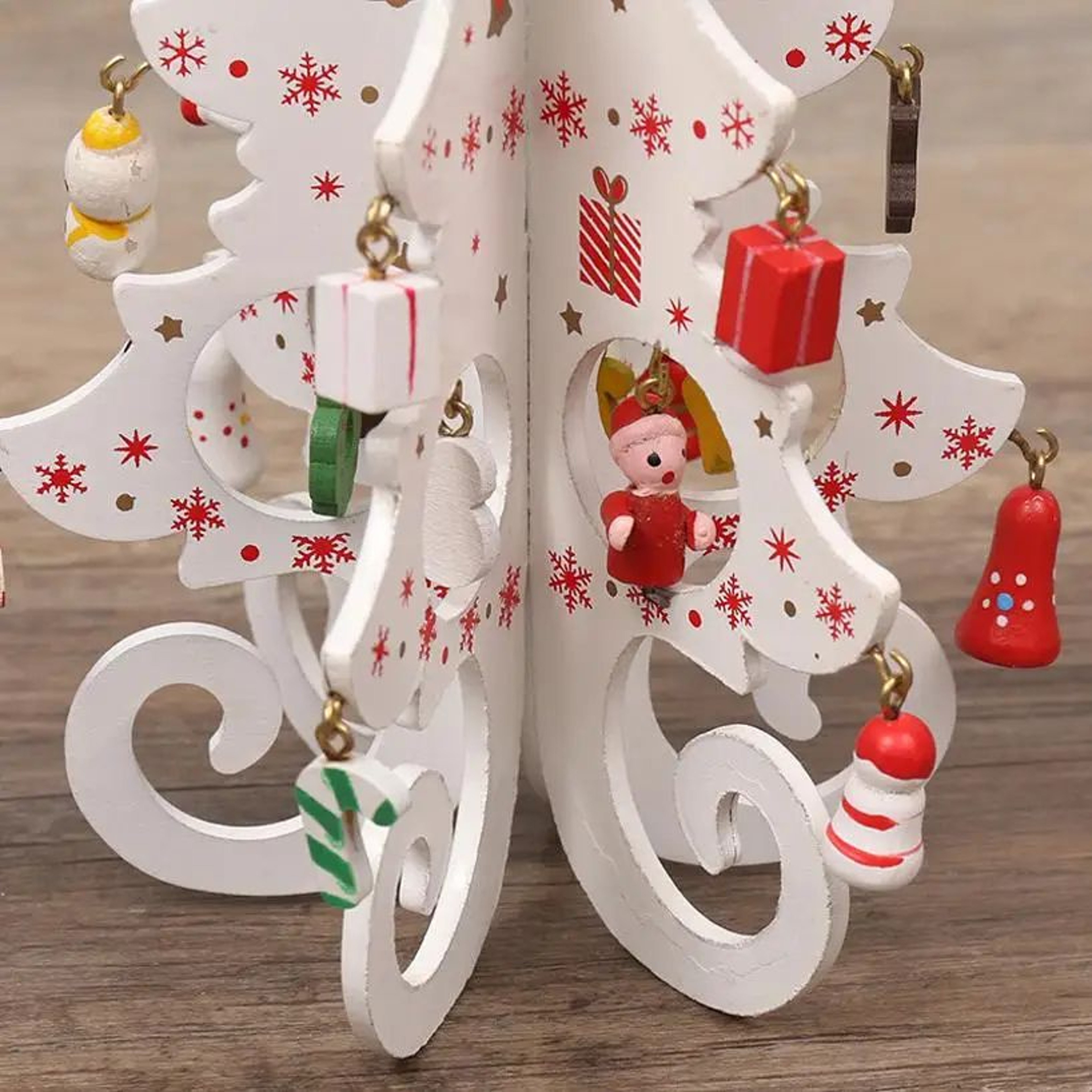 Wooden Christmas Tree Ornament  Nordic Desktop Holiday Decor  Mini Table Centerpiece 2