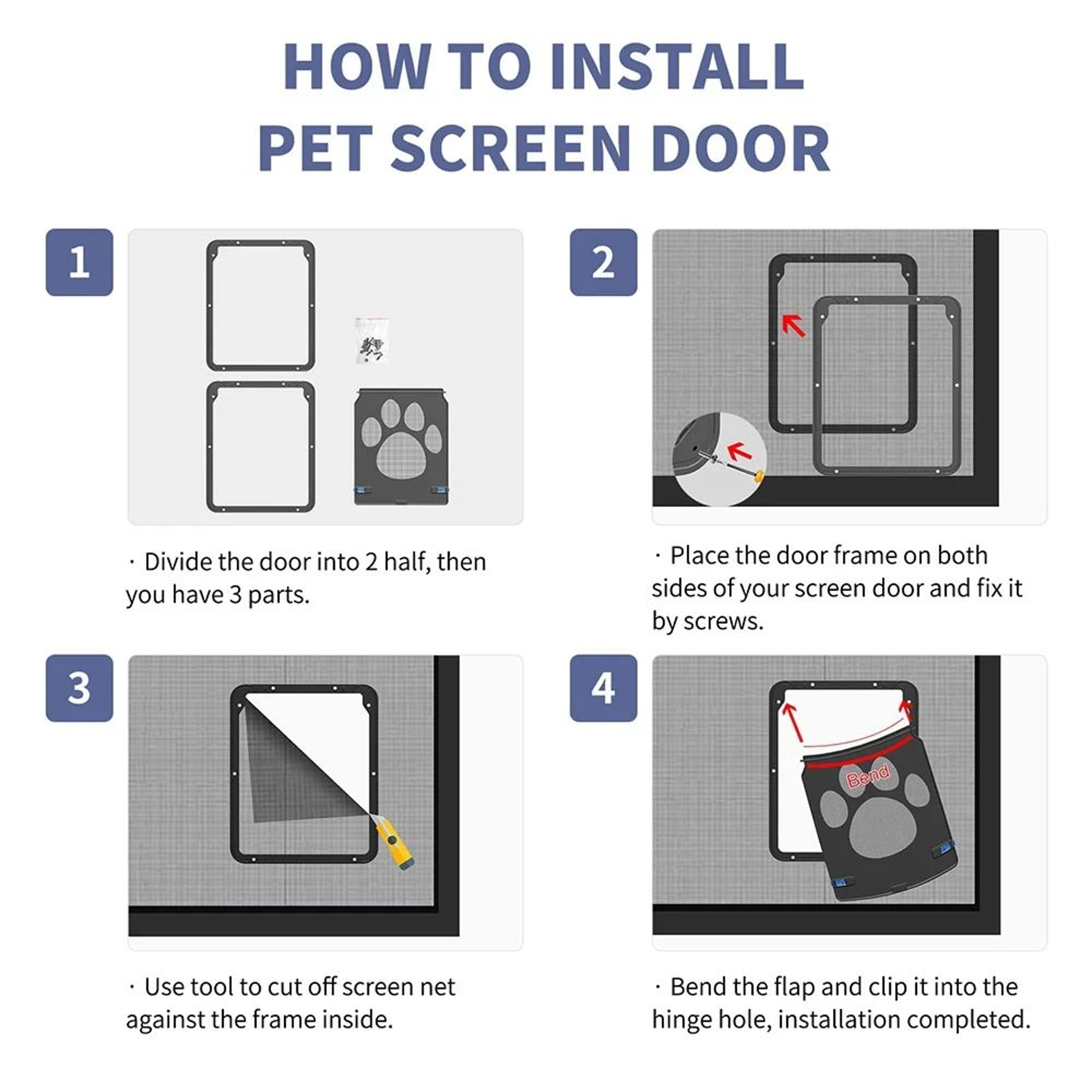Lockable Magnetic Pet Screen Door For Cats  Small Dogs  EasyInstall Screen  Window Pet Door 1