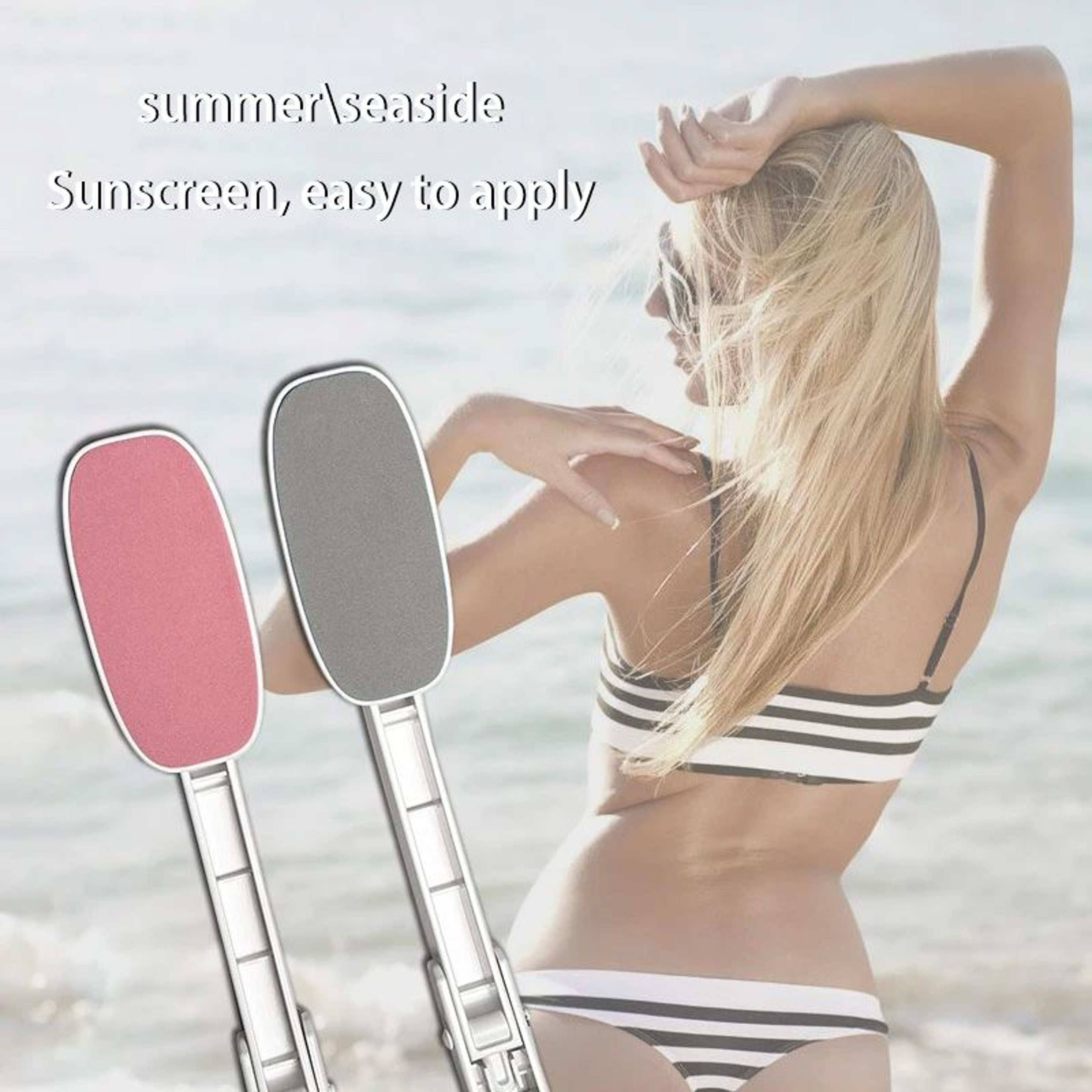 Foldable Back Lotion Applicator With Long Handle  MessFree Sunscreen  SelfTanner Spreader 0