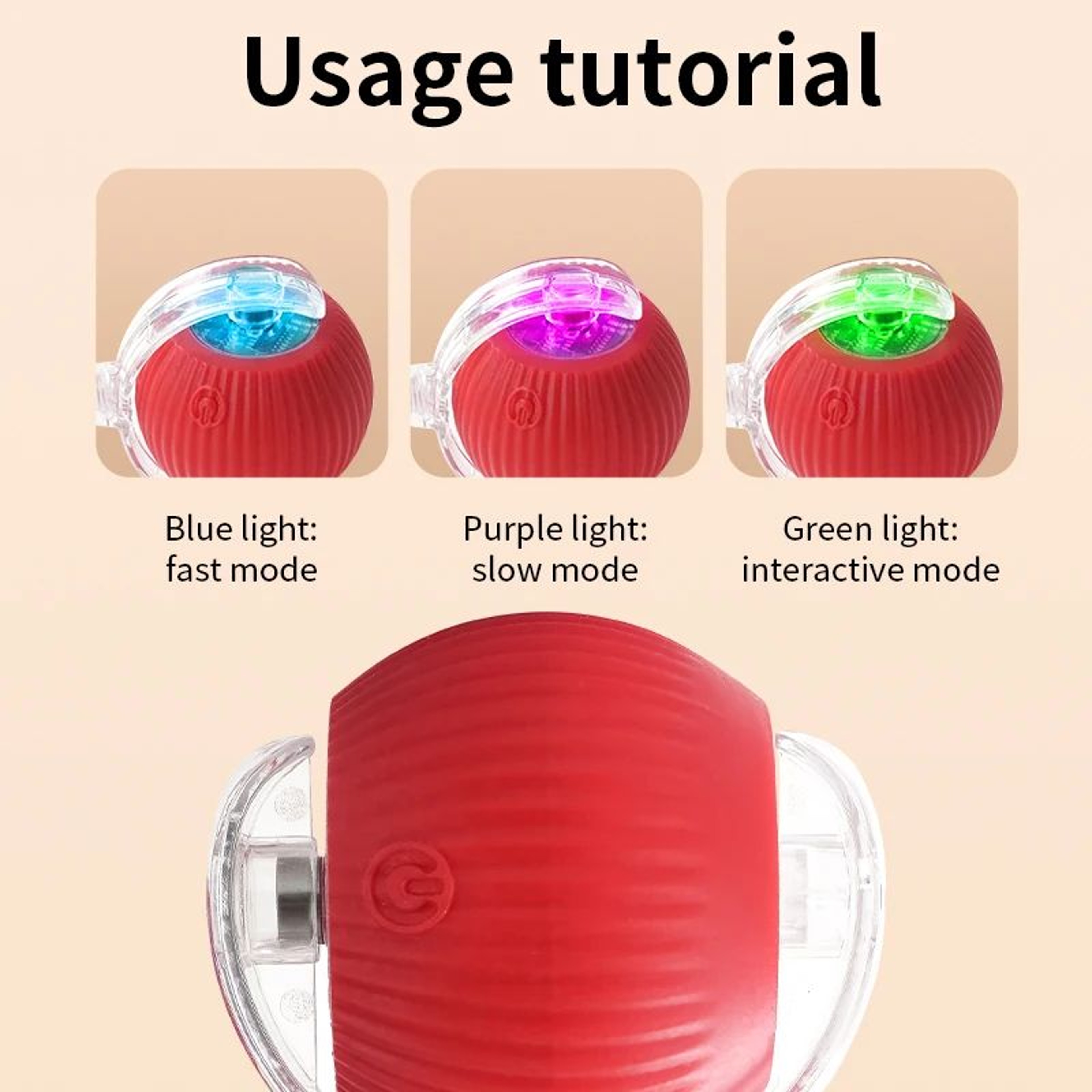 Smart Interactive Cat Toy Ball  Automatic Rolling Silicone Ball With Long Tail Teaser USB Rechargea 3