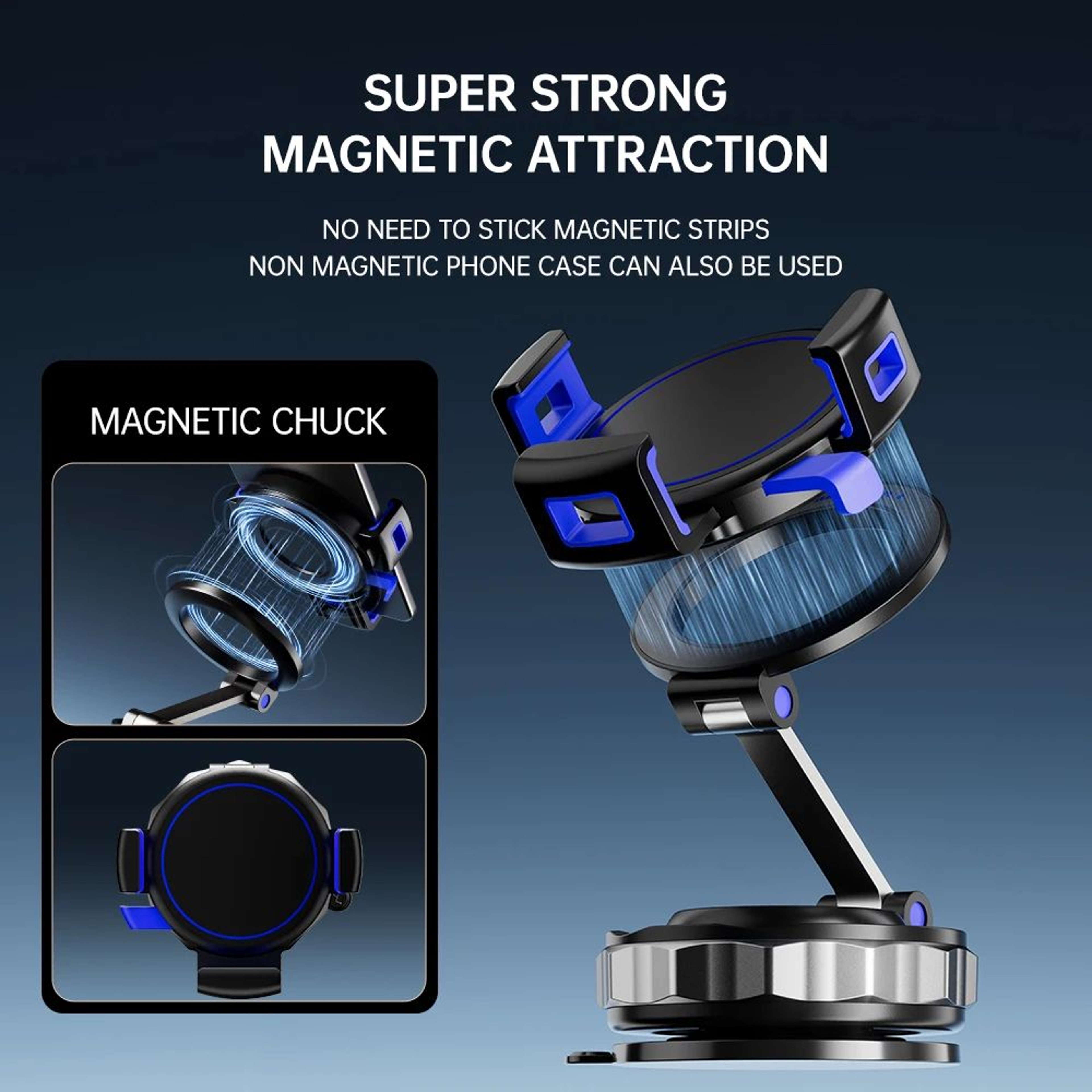 VacuumLock Magnetic Car Phone Holder  360 Rotating MagSafeReady Dashboard Mount 5