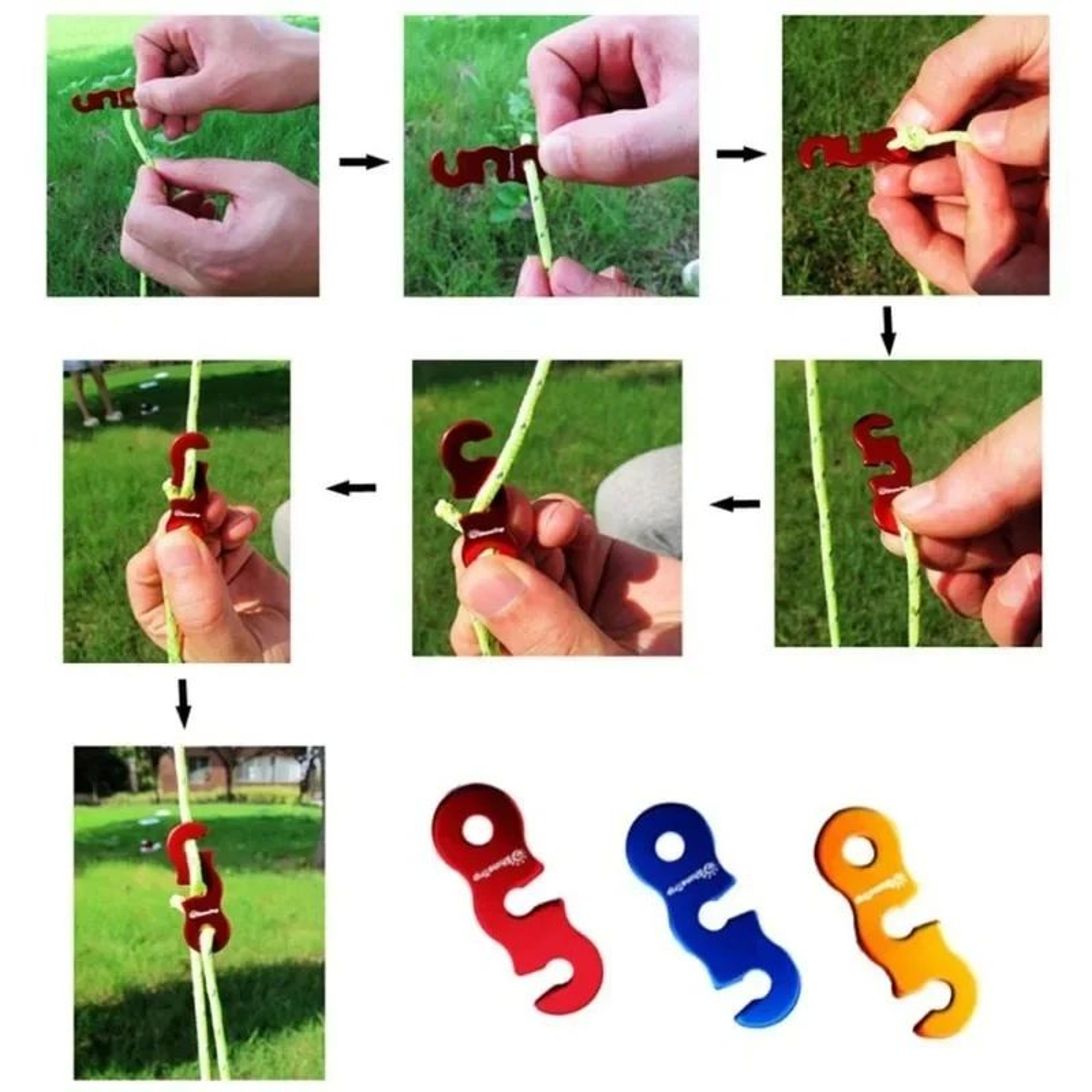Reflective Guy Line Ropes 4Pack  Reinforced Windproof Tent Ropes With Adjustable Buckles For Tent C 1