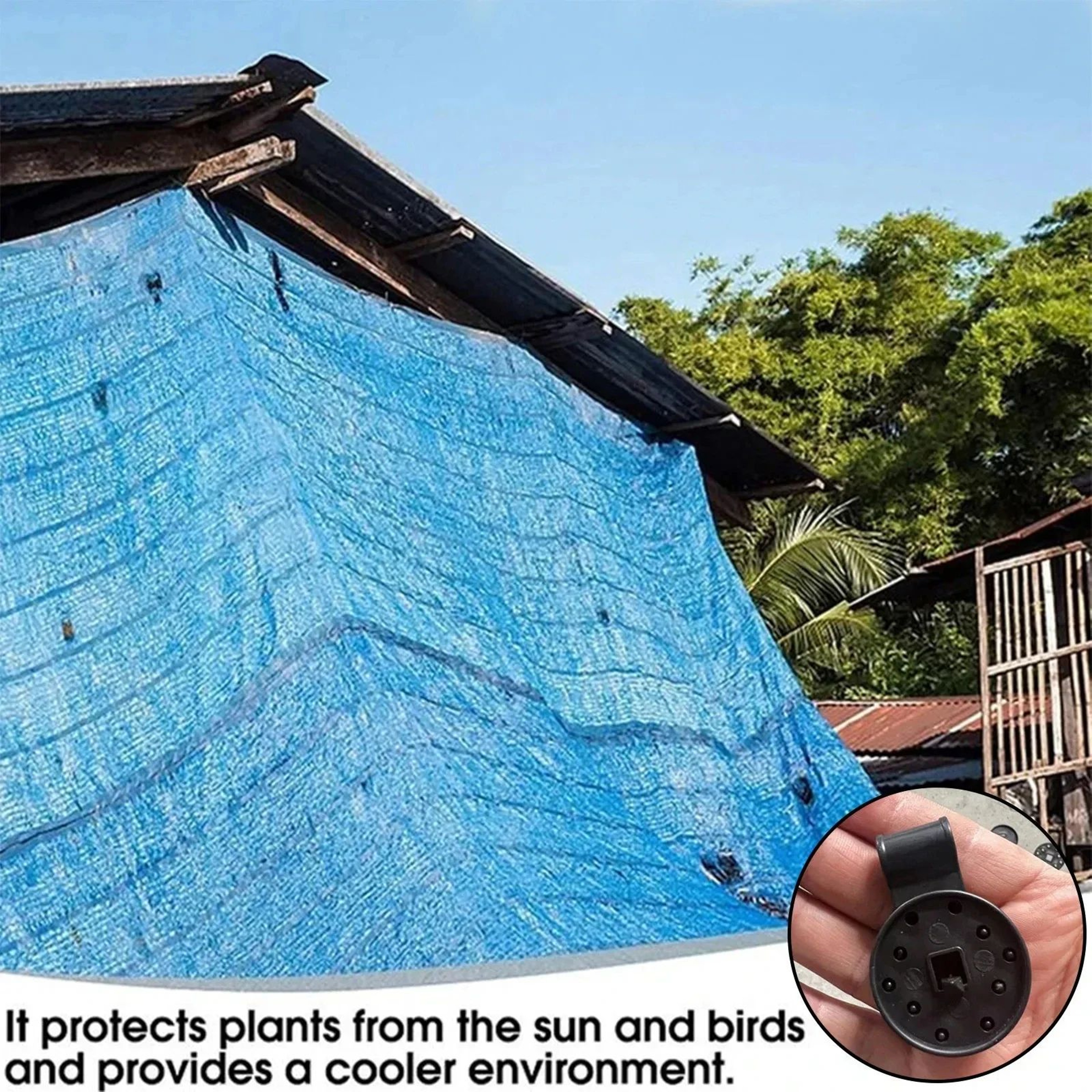 HeavyDuty Shade Cloth Clips Set  Reusable Shade Cloth Clips Windproof Awning Clips With Rope Hole 5
