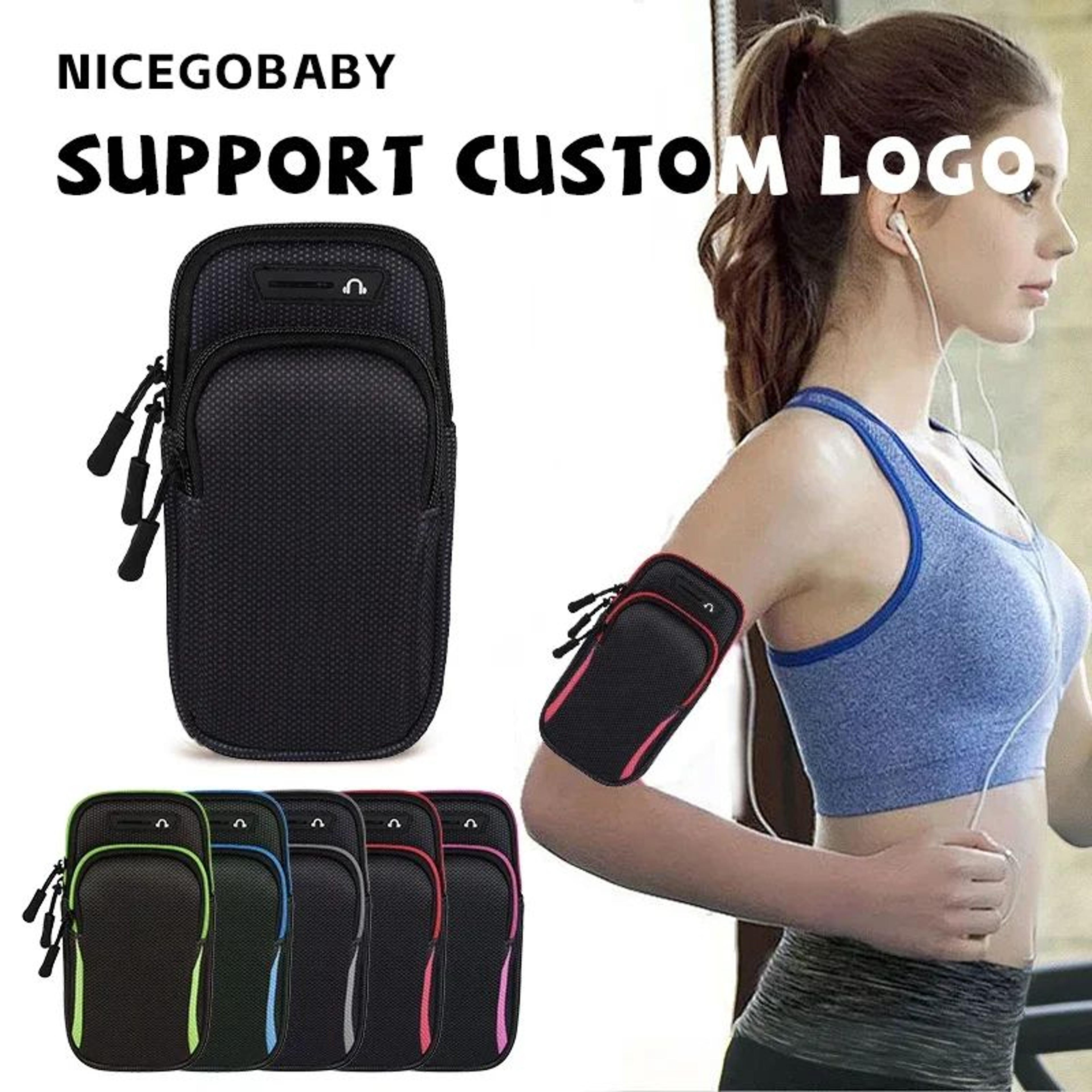 FitFlow Waterproof Running Phone Armband With Headphone Jack  Breathable Sports Armband  Gym Phone  0