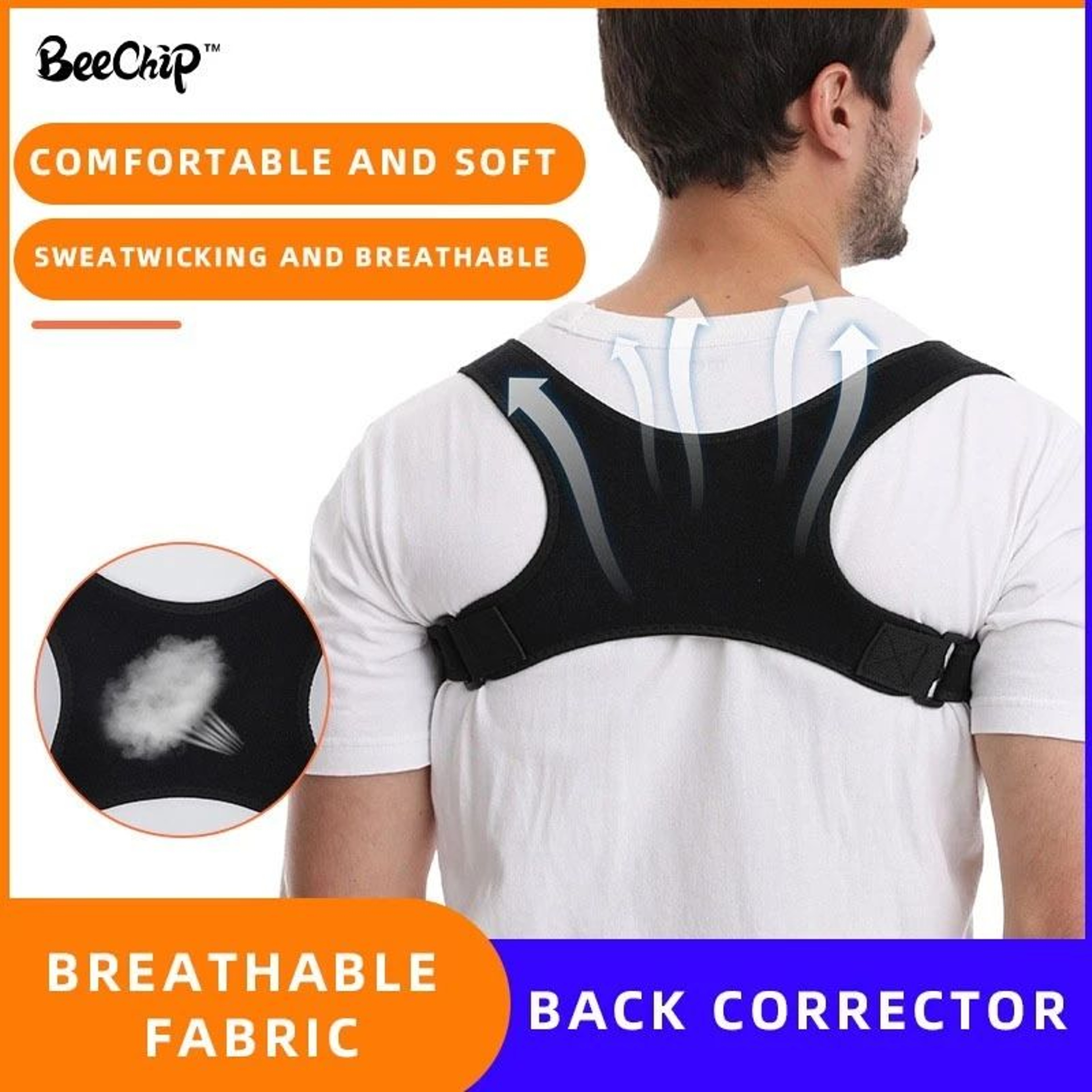 Lightweight Posture Corrector Back Brace For Shoulder  Upper Back Support 0