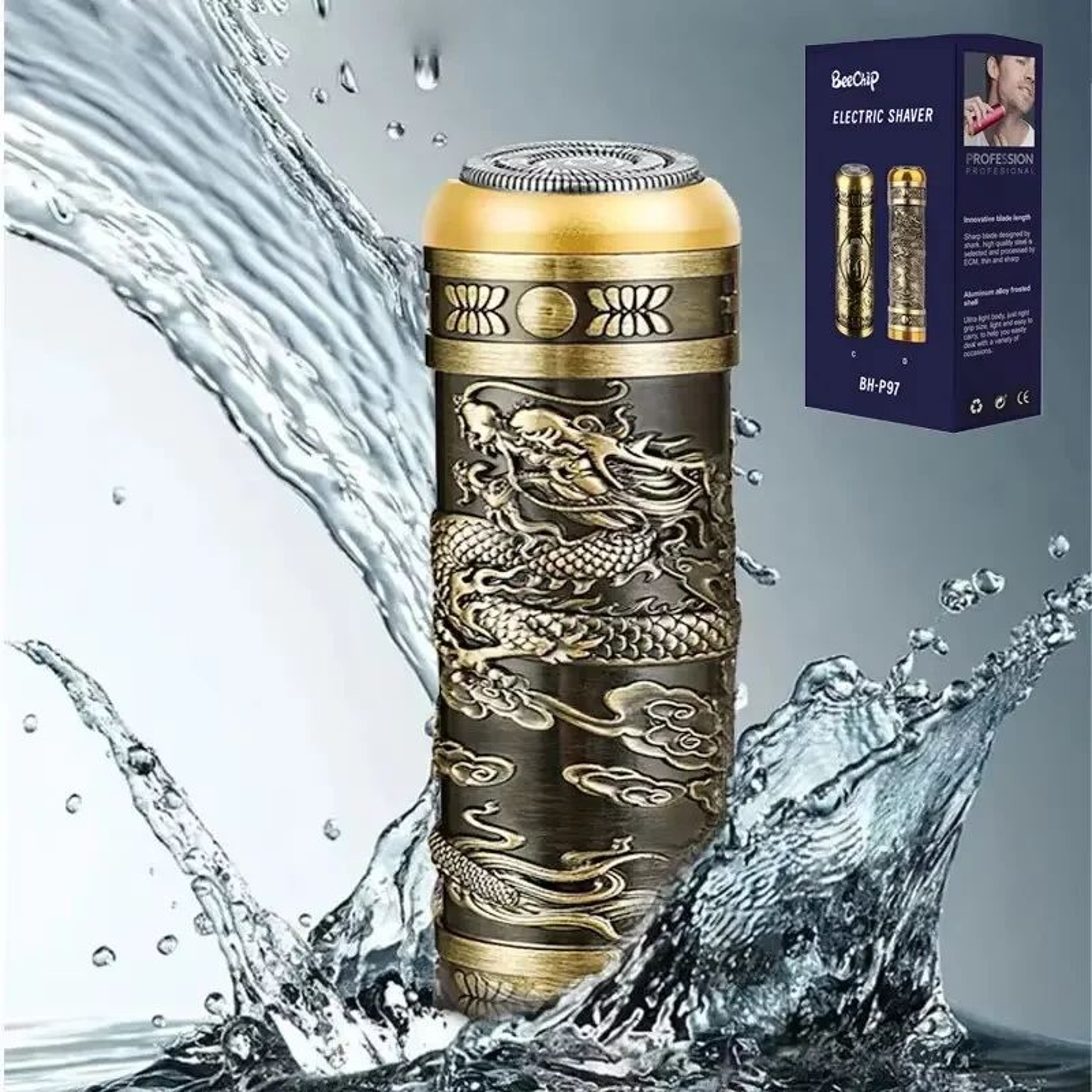 DragonGrip Mini Electric Head Shaver For Men  Portable USB Rechargeable Bald Razor 1
