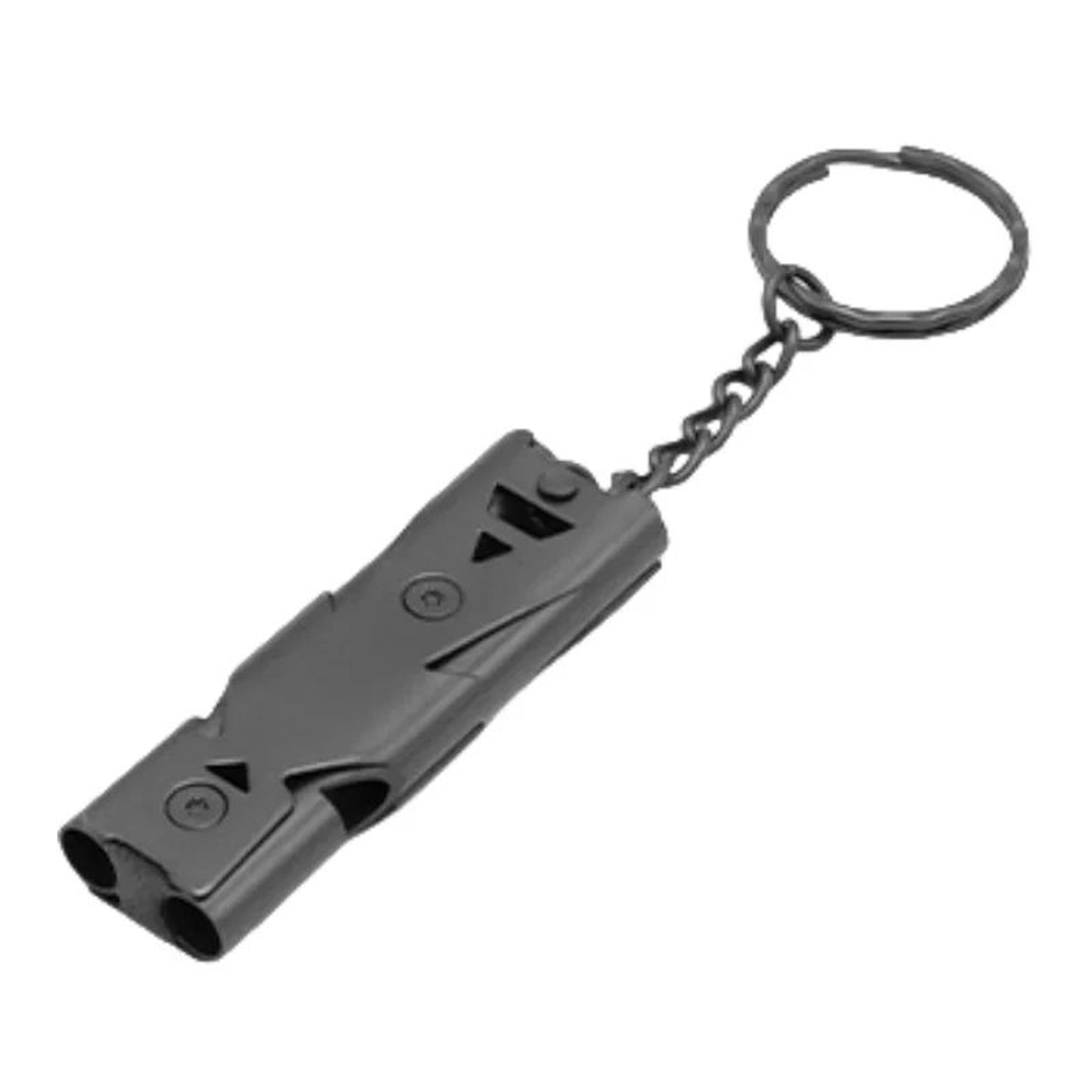 Double Pipe Emergency Whistle Keychain  HighDecibel Stainless Steel Survival Whistle For Camping  S 3