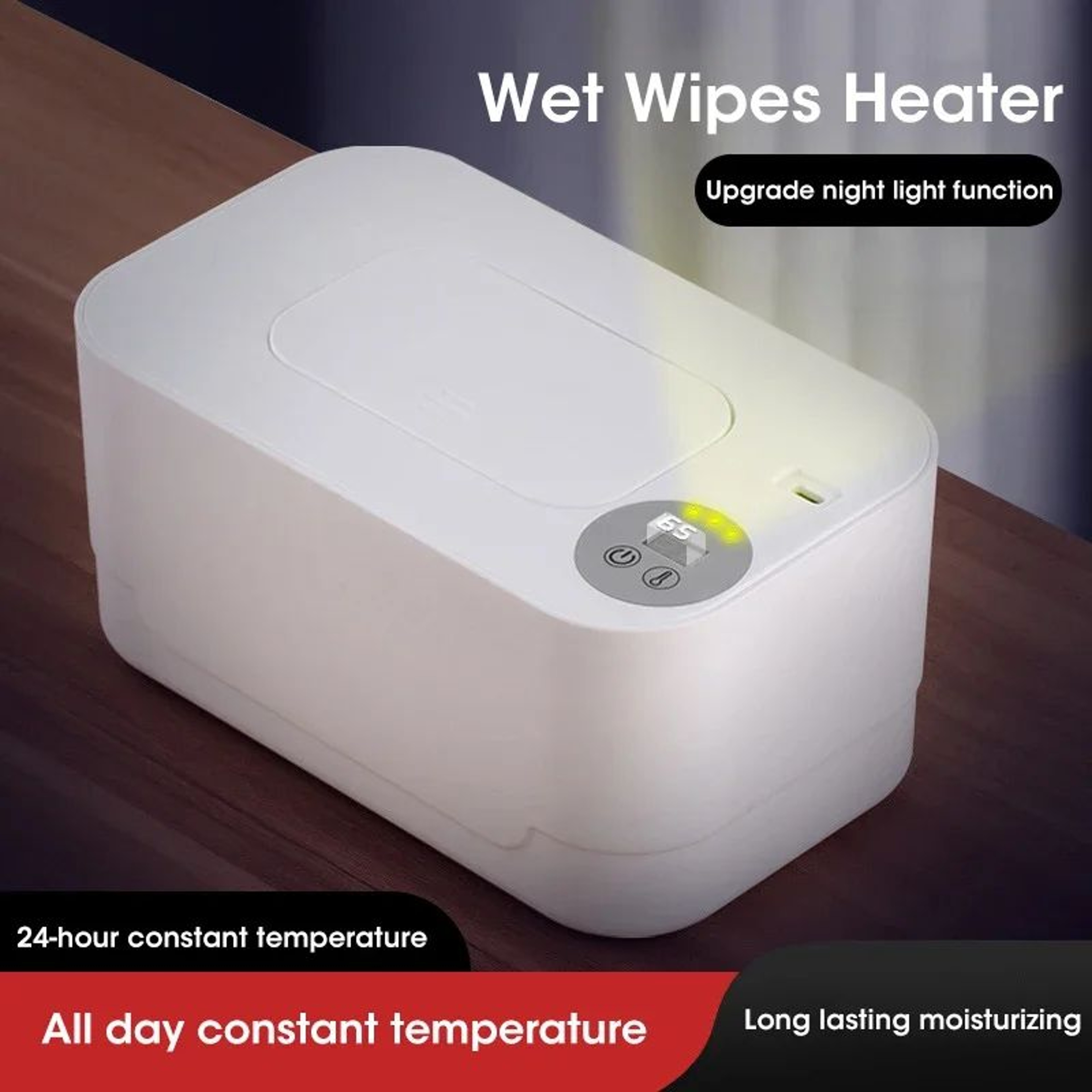 Premium Baby Wipe Warmer  LED Display Wet Towel Heater  Portable USB Nursery  Travel Dispenser 3