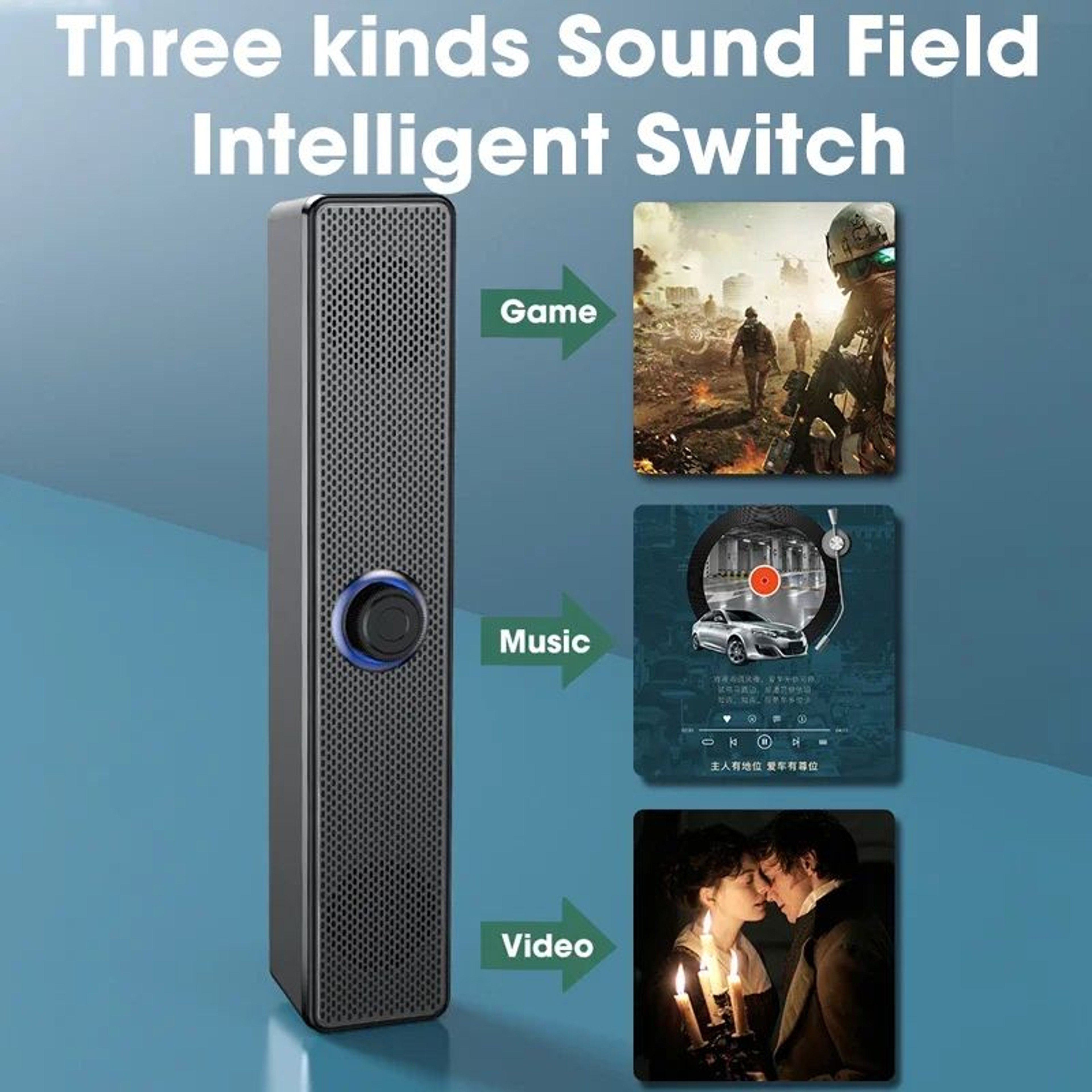 Bluetooth 53 Soundbar With Subwoofer  80W Surround Sound Soundbar For TV PC  Gaming 12
