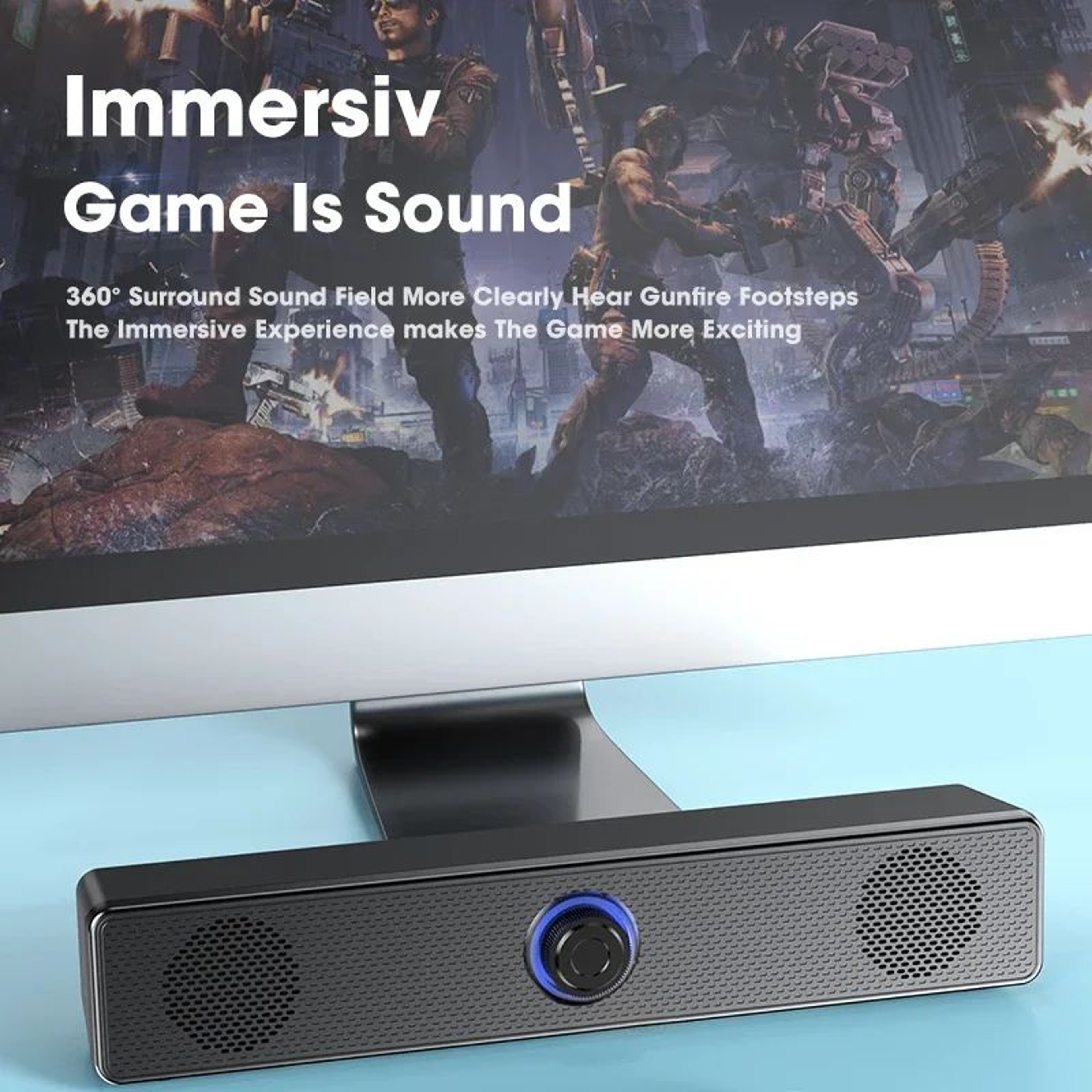 Bluetooth 53 Soundbar With Subwoofer  80W Surround Sound Soundbar For TV PC  Gaming 14