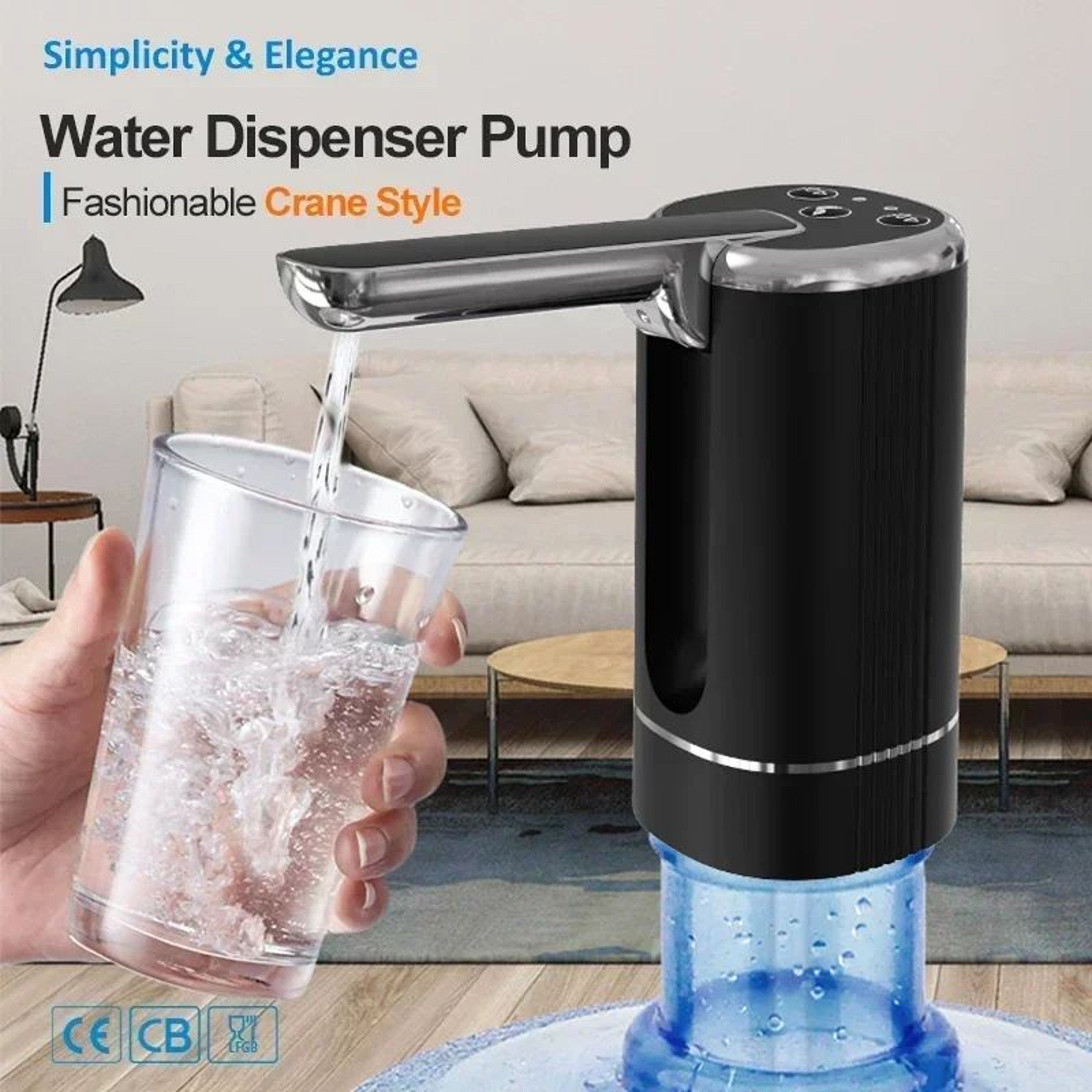 Foldable USB Rechargeable 5 Gallon Water Dispenser Pump  Portable Electric Bottle Pump For Home Off 0