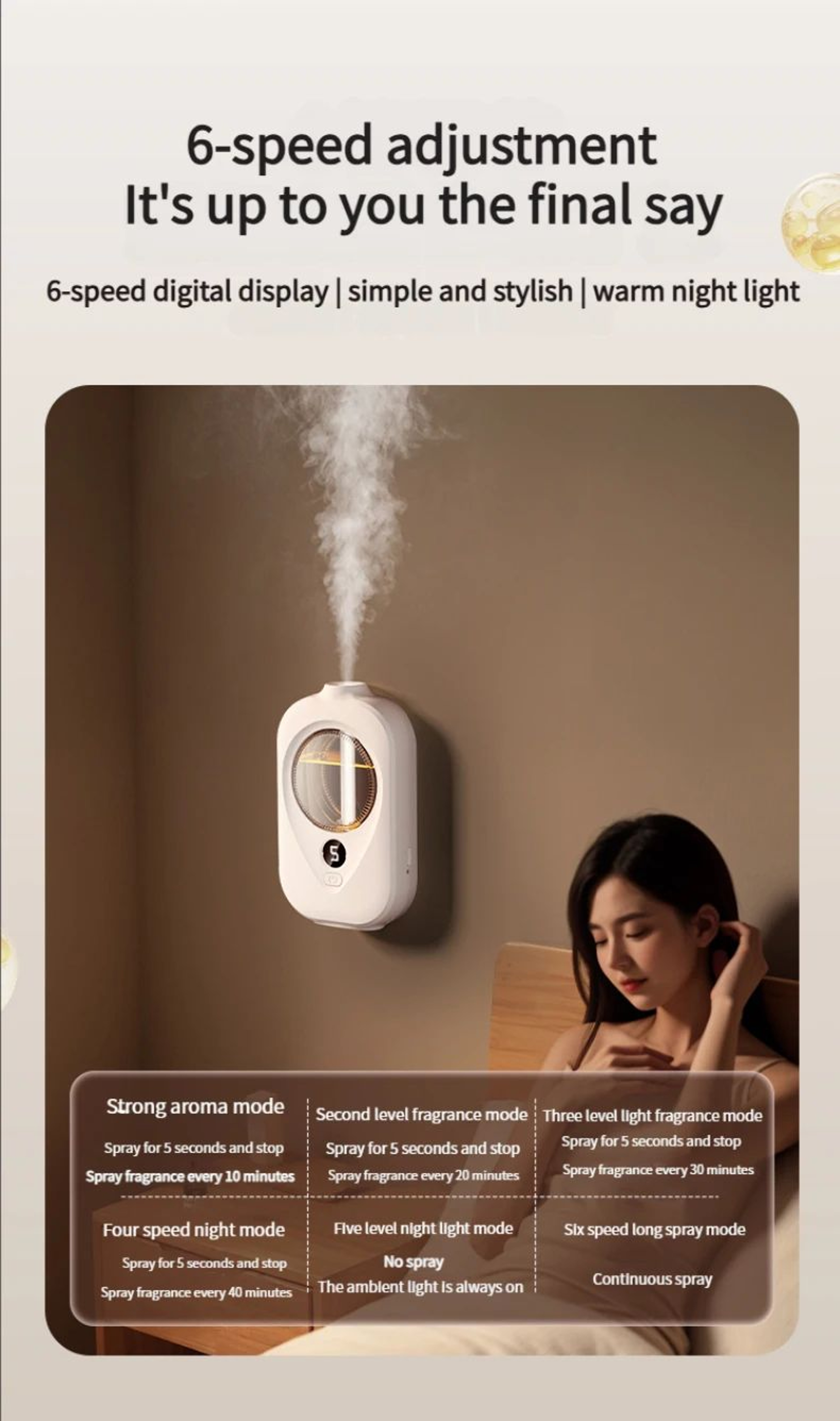 WallMounted Smart Essential Oil Diffuser  Rechargeable Automatic Air Freshener For Home  Bathroom 18