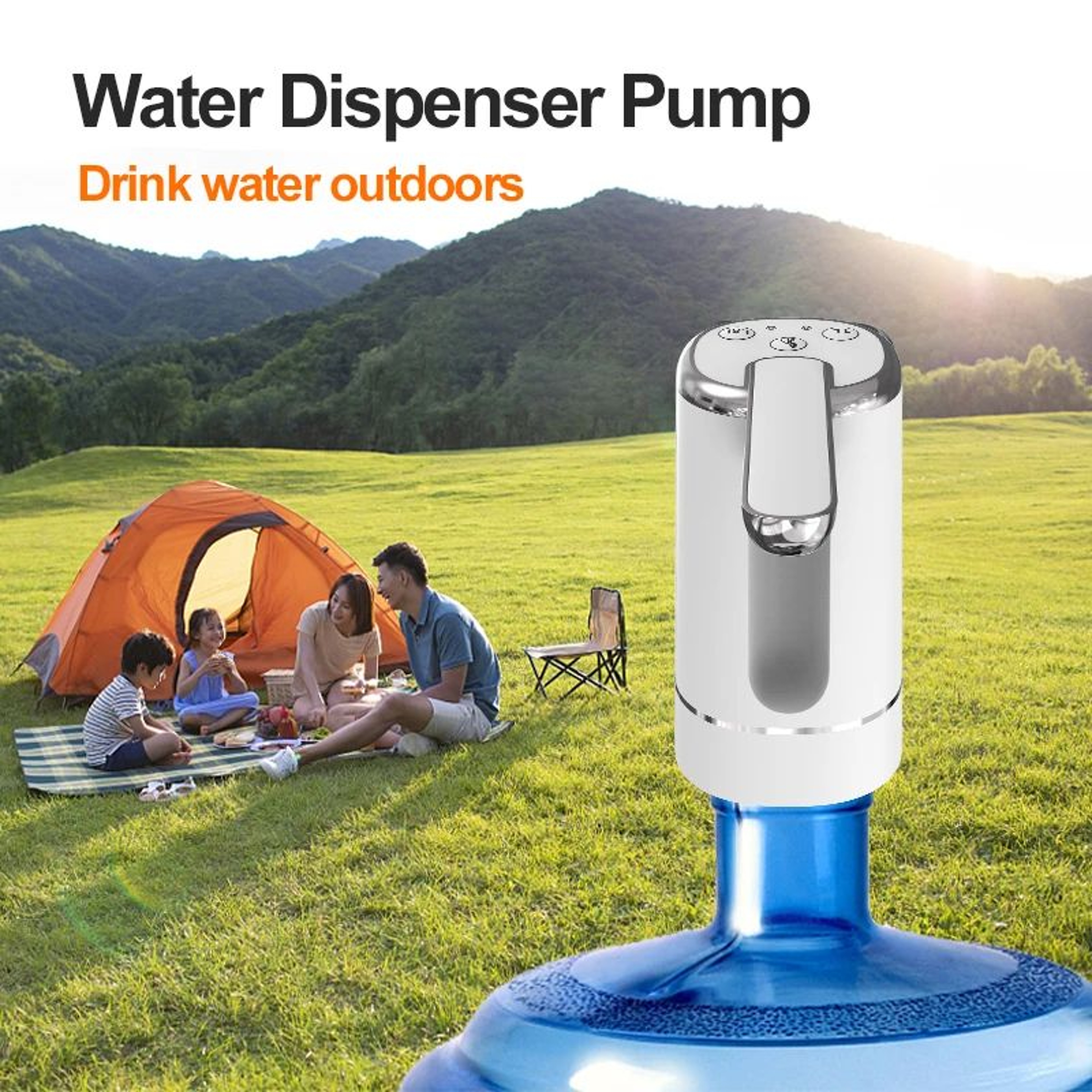 Foldable USB Rechargeable Water Bottle Dispenser Pump For 15 Gallon Jugs 4