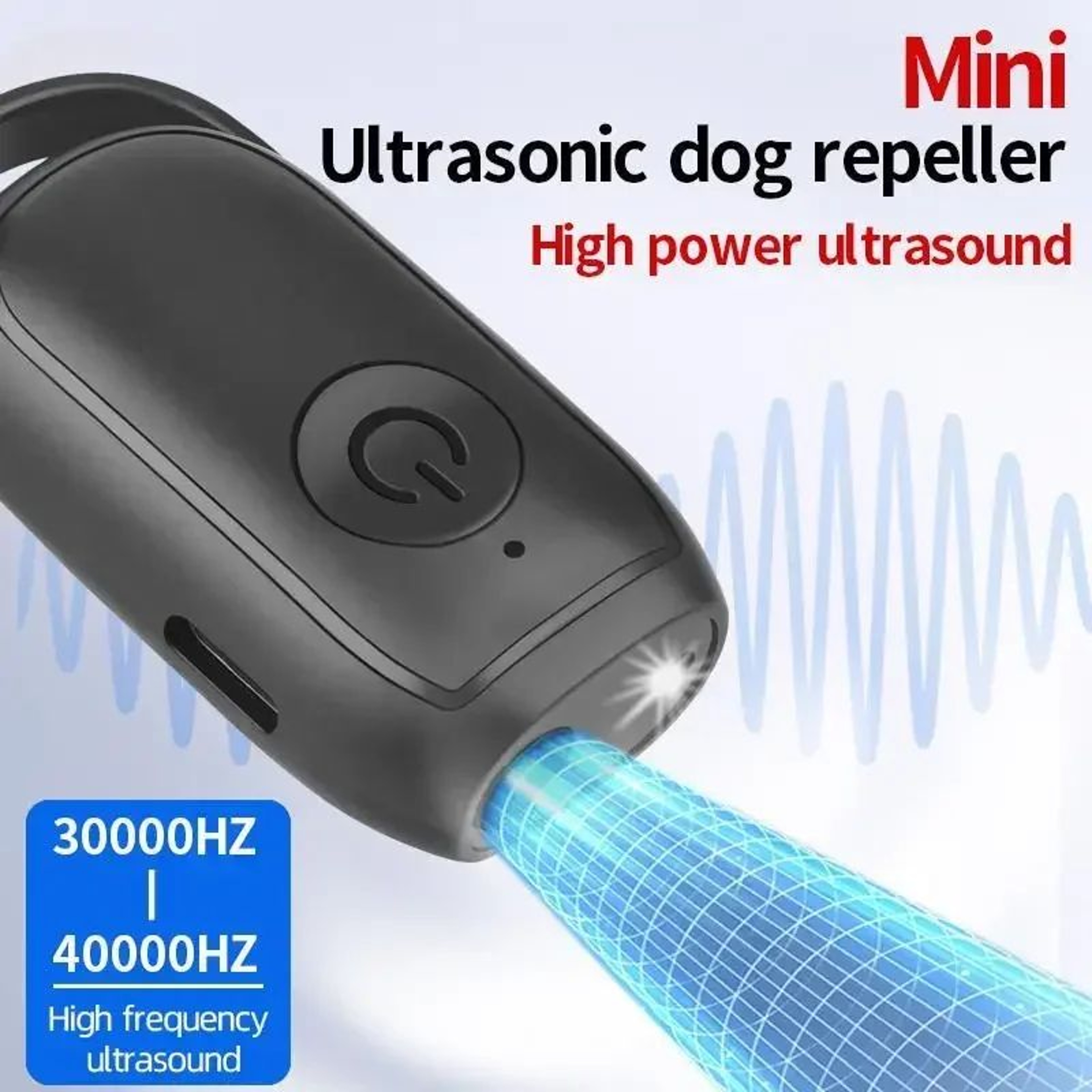 Rechargeable Ultrasonic Dog Bark Deterrent With LED Light  LongRange Portable Dog Training Device 4
