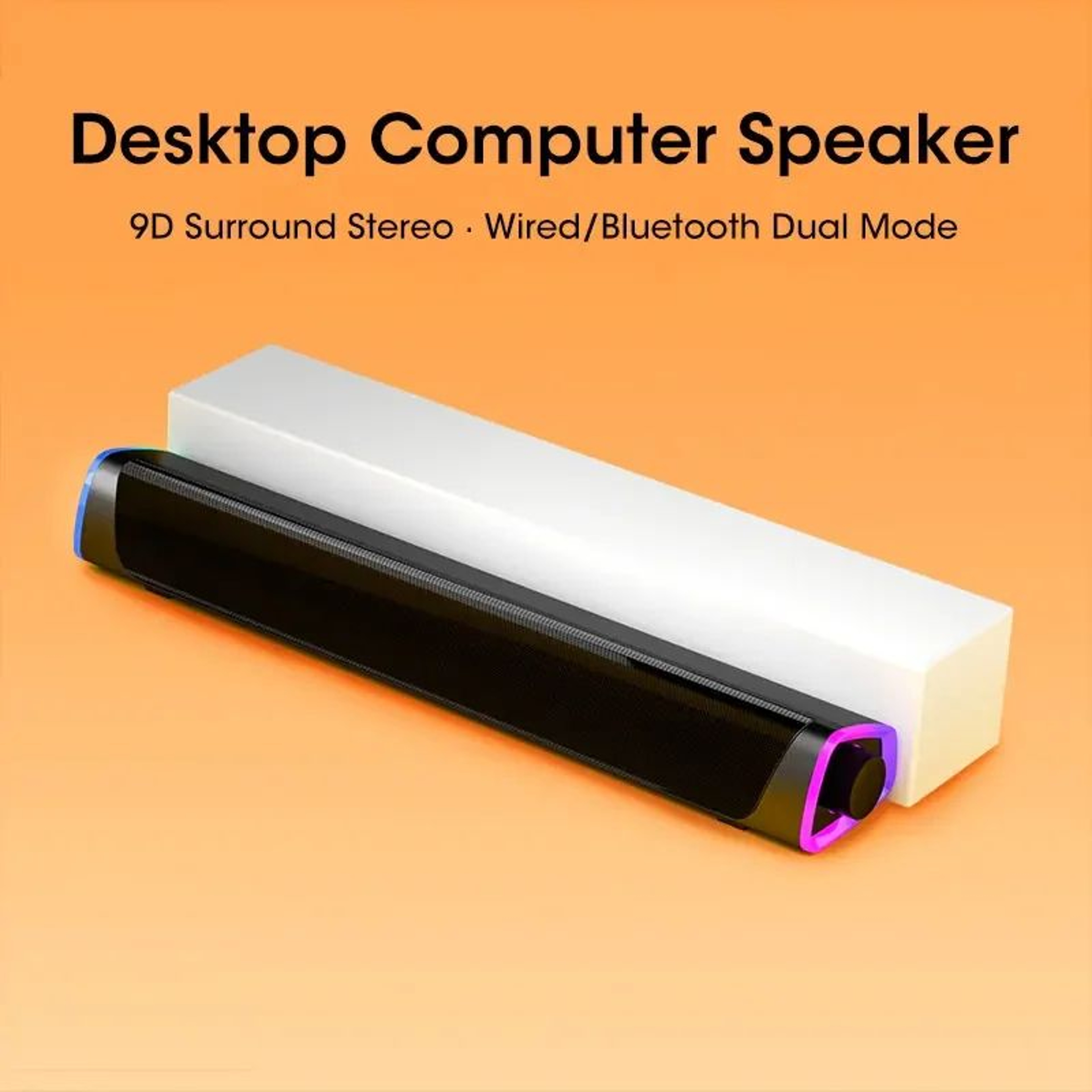 4D Bluetooth Computer Speaker Bar  Compact Desktop Soundbar With Subwoofer For Laptop  PC 2