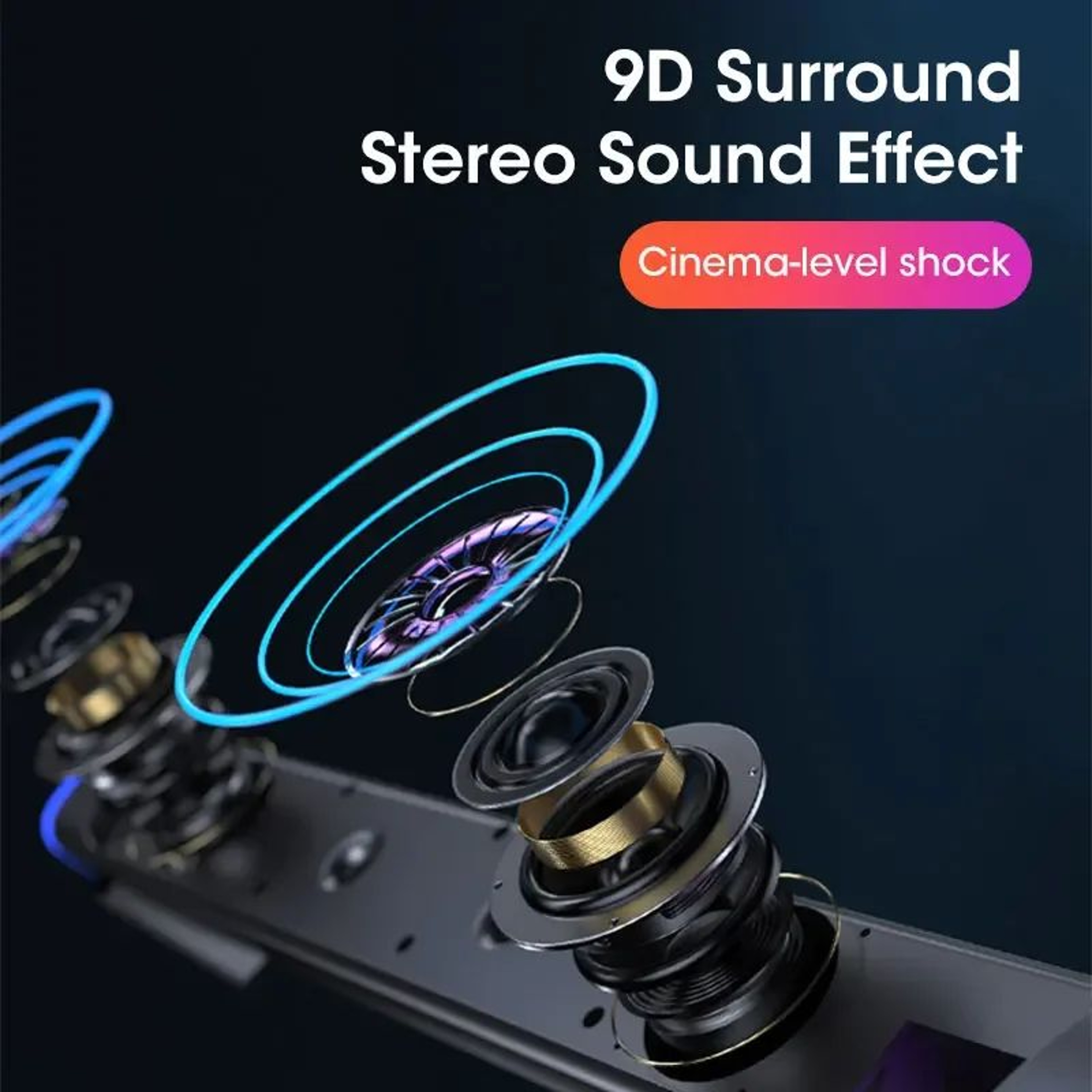 4D Bluetooth Computer Speaker Bar  Compact Desktop Soundbar With Subwoofer For Laptop  PC 5