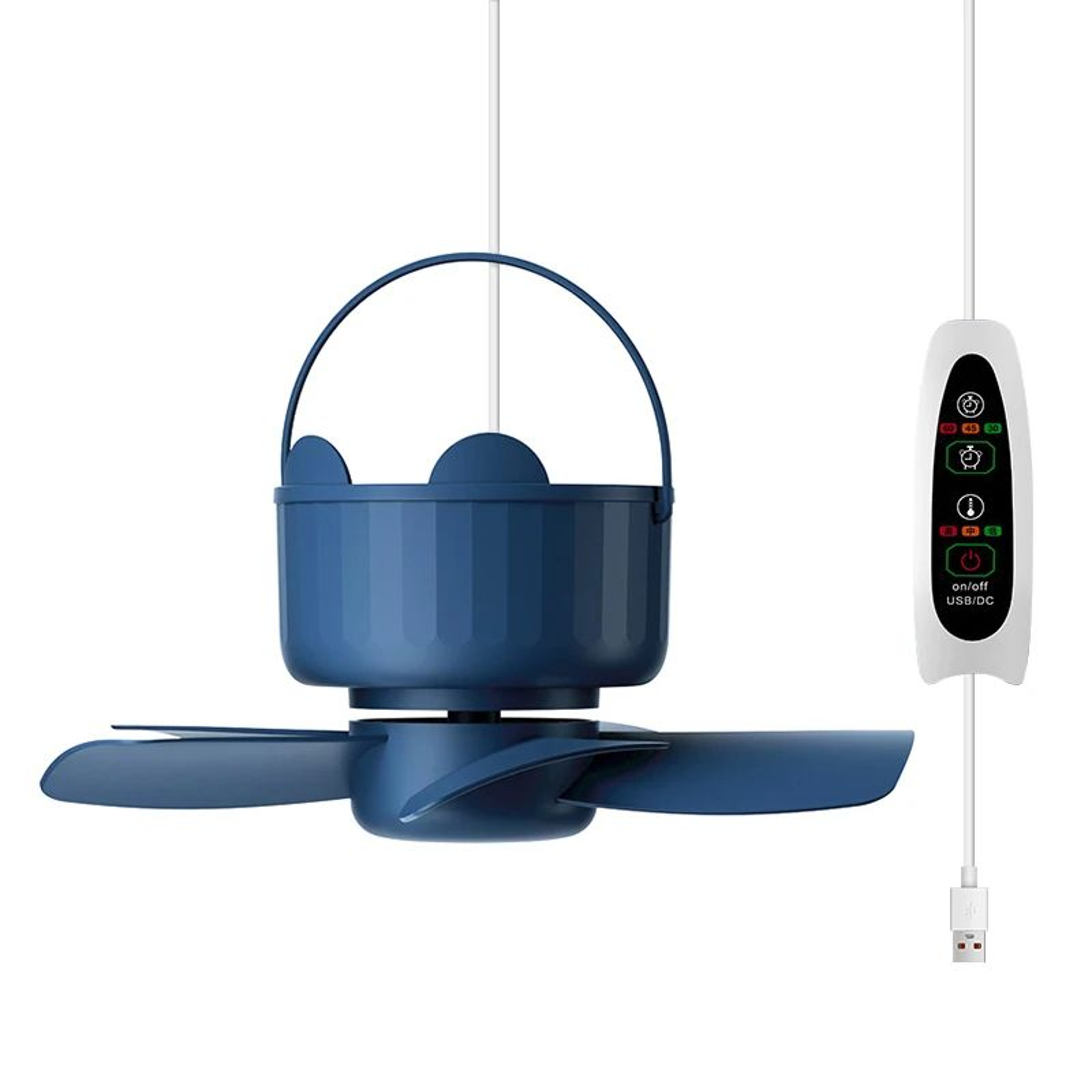 WhisperCool USB Ceiling Fan With Timer  3Speed Control For Baby Rooms And Small Spaces 0