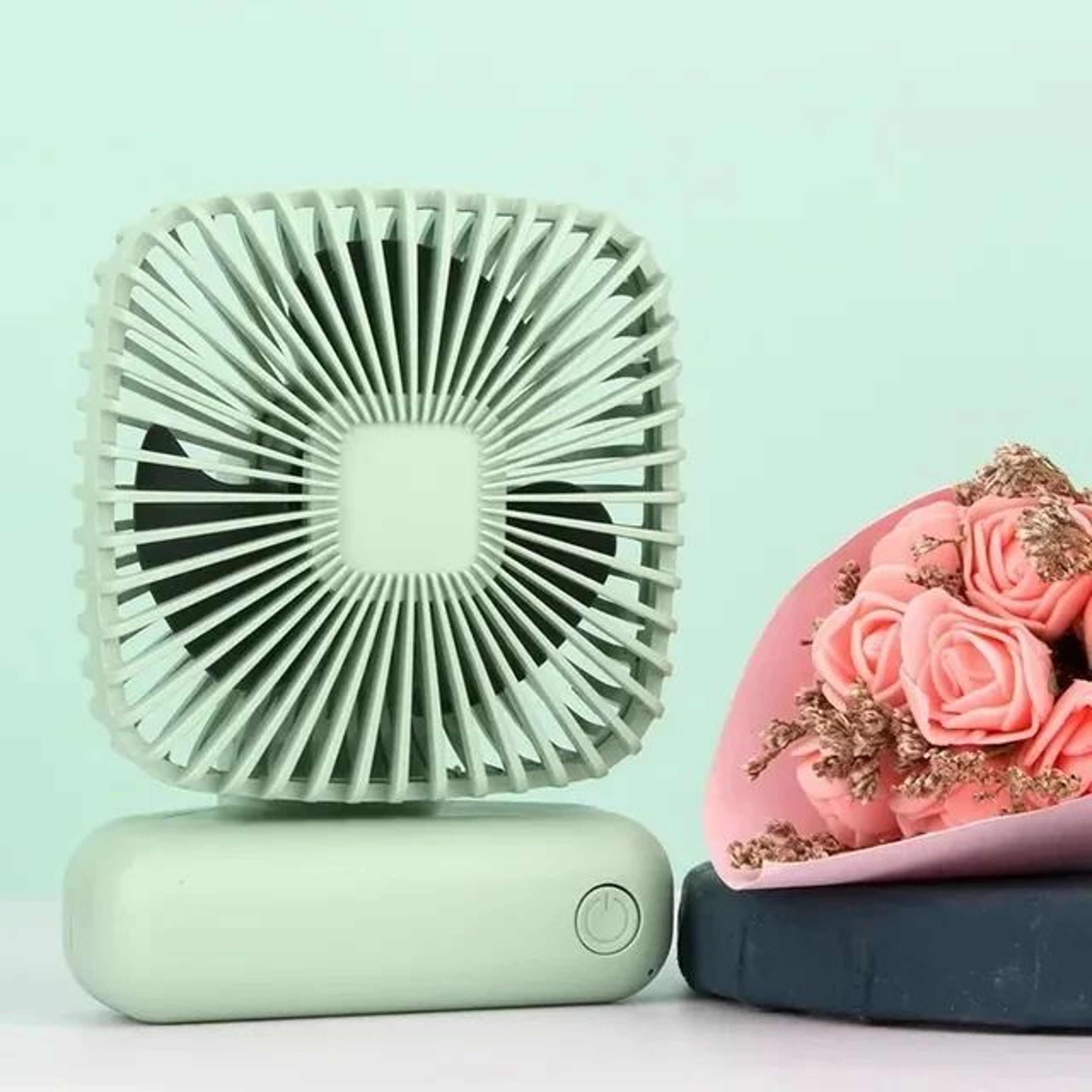 Portable USB Fan  Handheld Mini Fan With 3 Speeds Quiet Rechargeable Desk Fan 7
