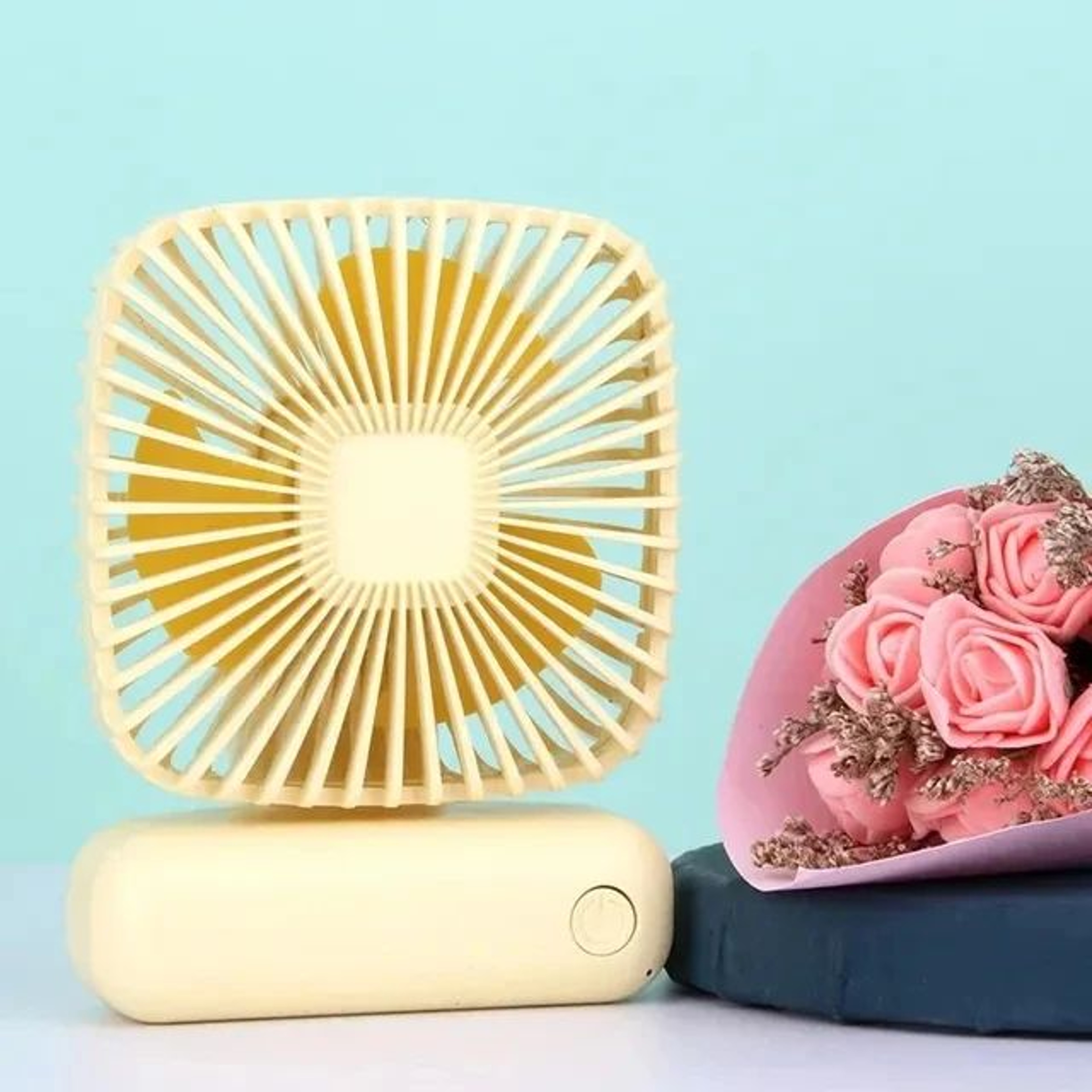 Portable USB Fan  Handheld Mini Fan With 3 Speeds Quiet Rechargeable Desk Fan 9