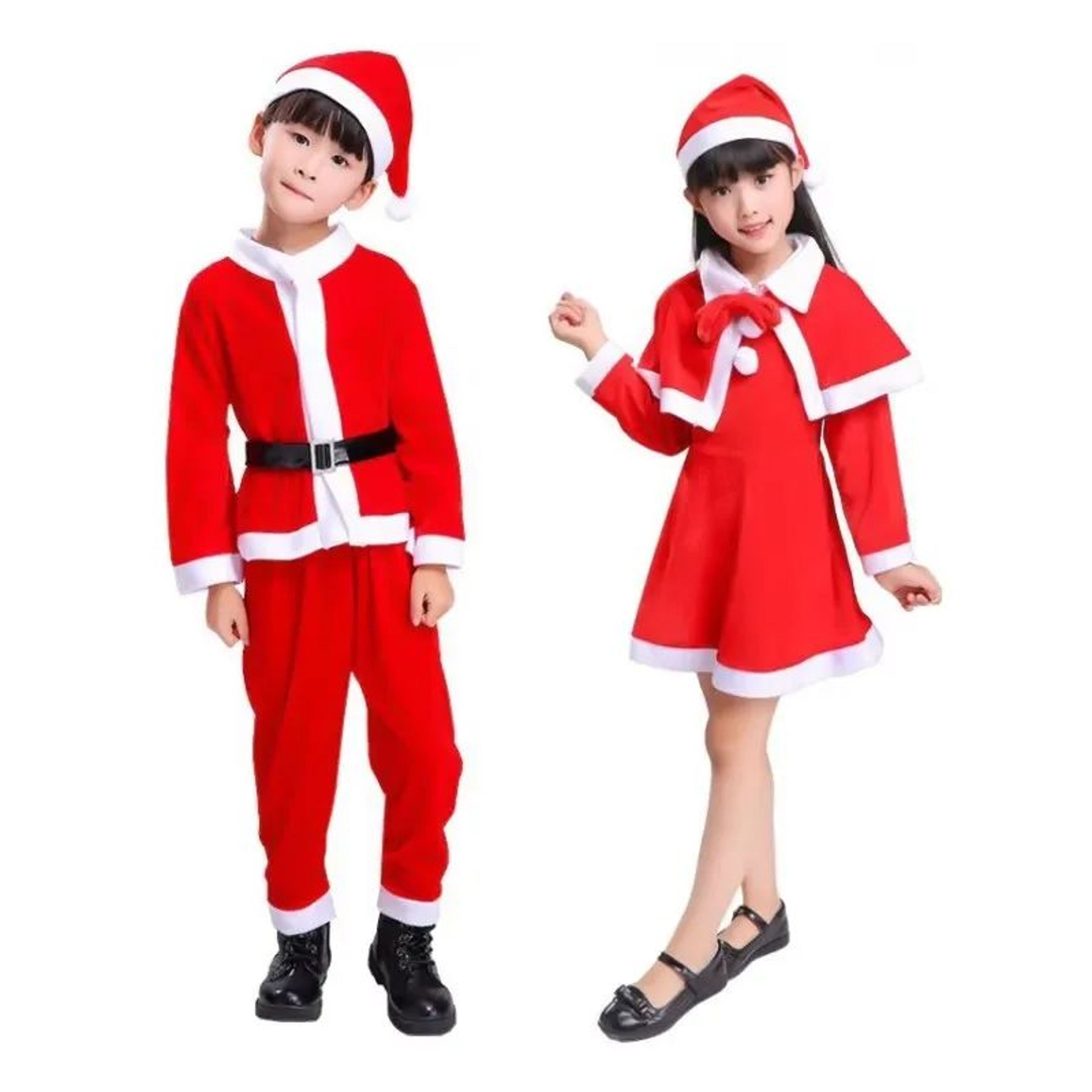 Kids Santa Costume Set  Classic Red Childrens Christmas Costume For Boys  Girls 1