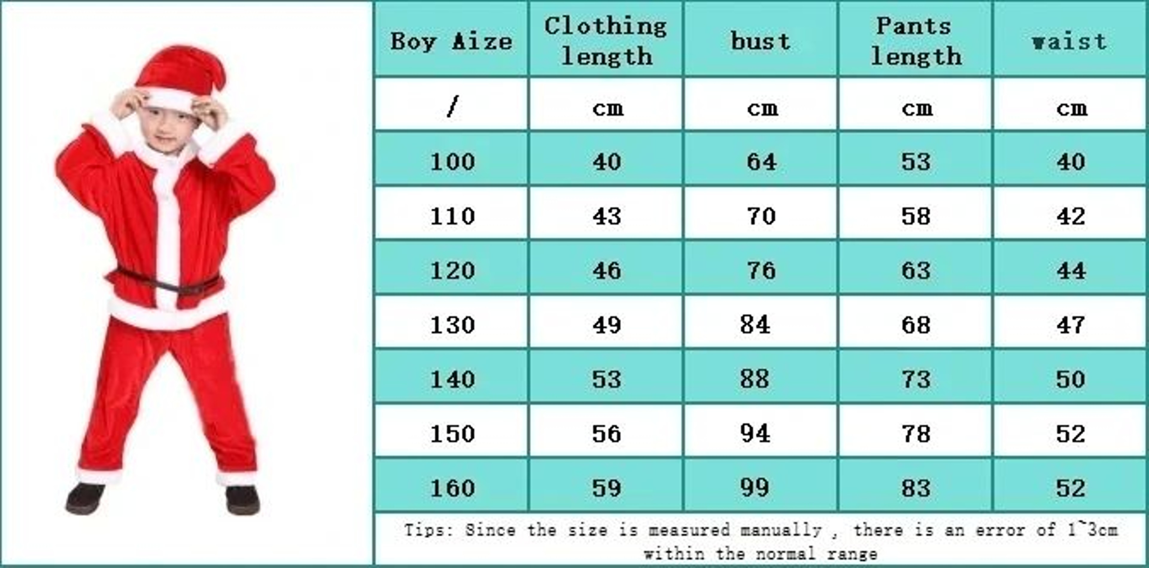Kids Santa Costume Set  Classic Red Childrens Christmas Costume For Boys  Girls 7