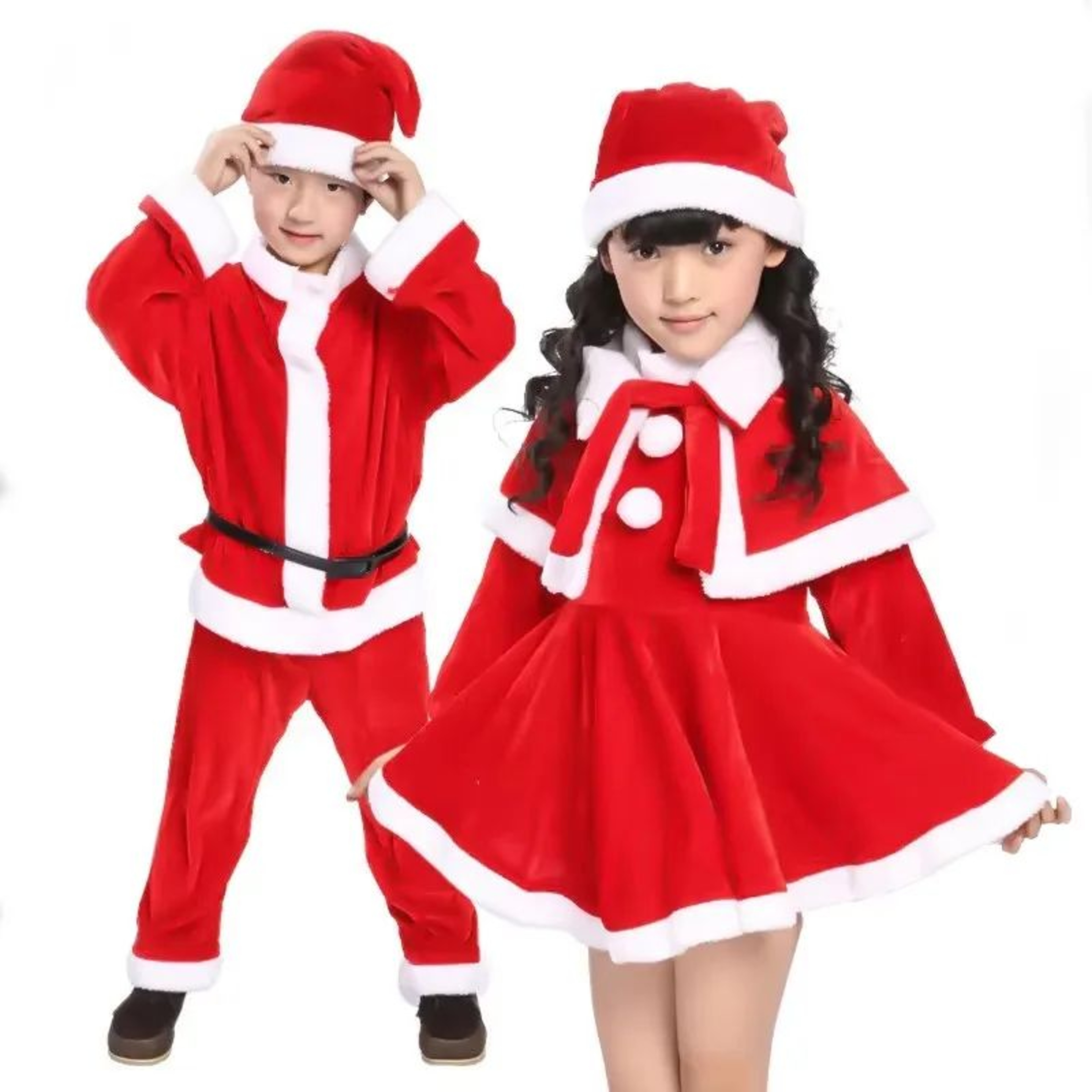 Kids Christmas Santa Costume  Classic Red Holiday RolePlay Outfit For Boys  Girls 1