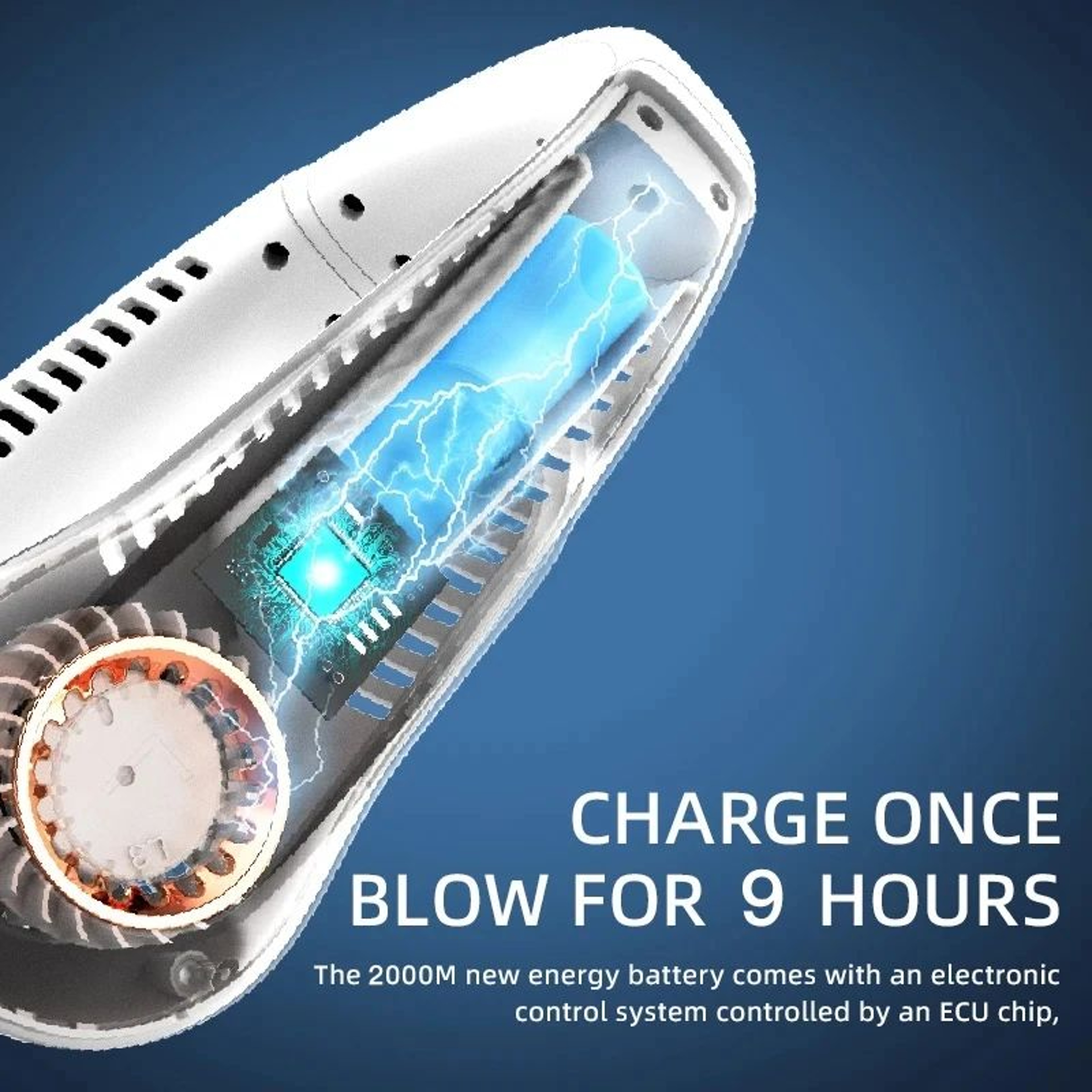 UltraCool Pro Neck Bladeless Fan With Digital Display  Portable Silent USB Rechargeable Personal Fa 4