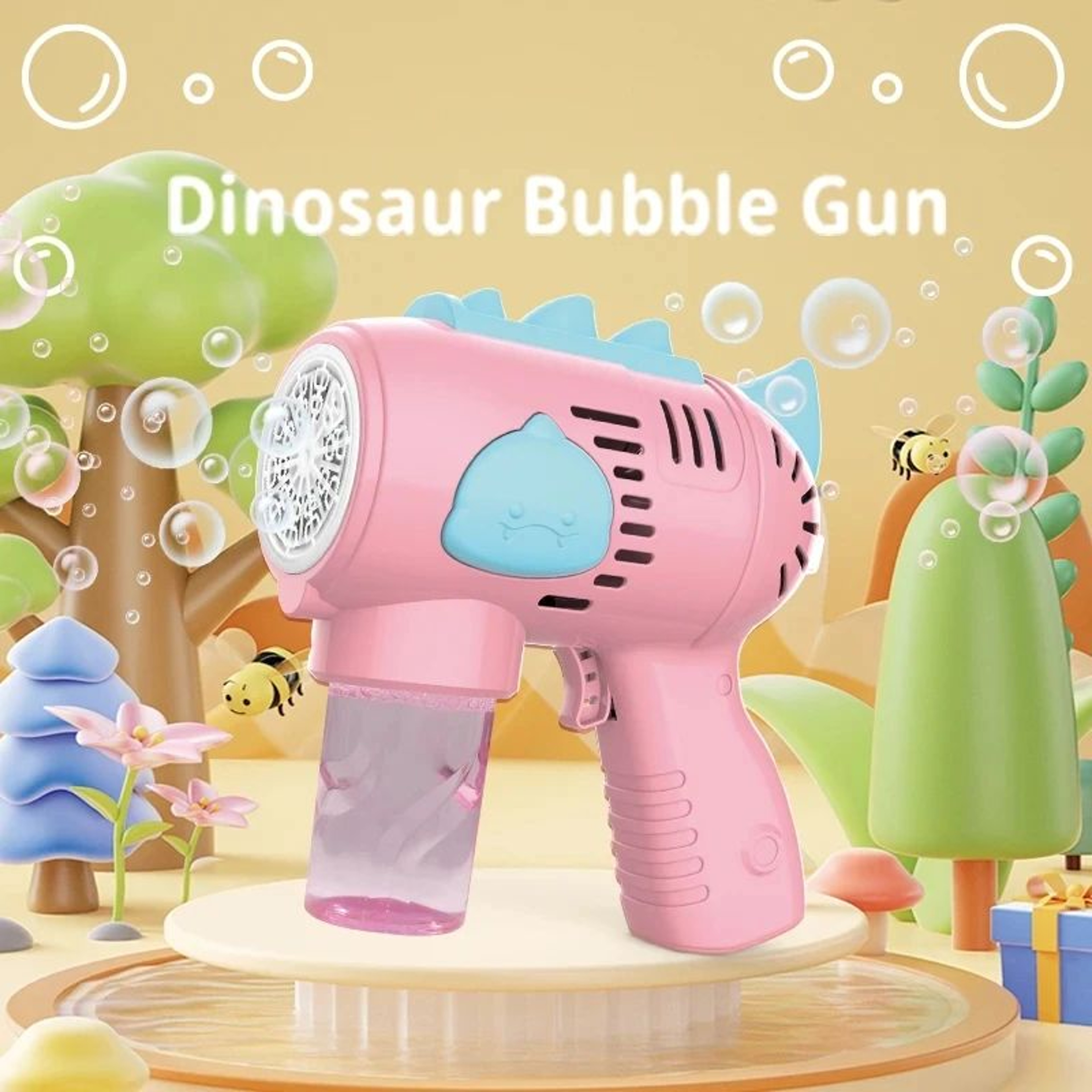 Dinosaur Bubble Machine With LED Lights  Automatic Bubble Gun For Kids Outdoor Play 3